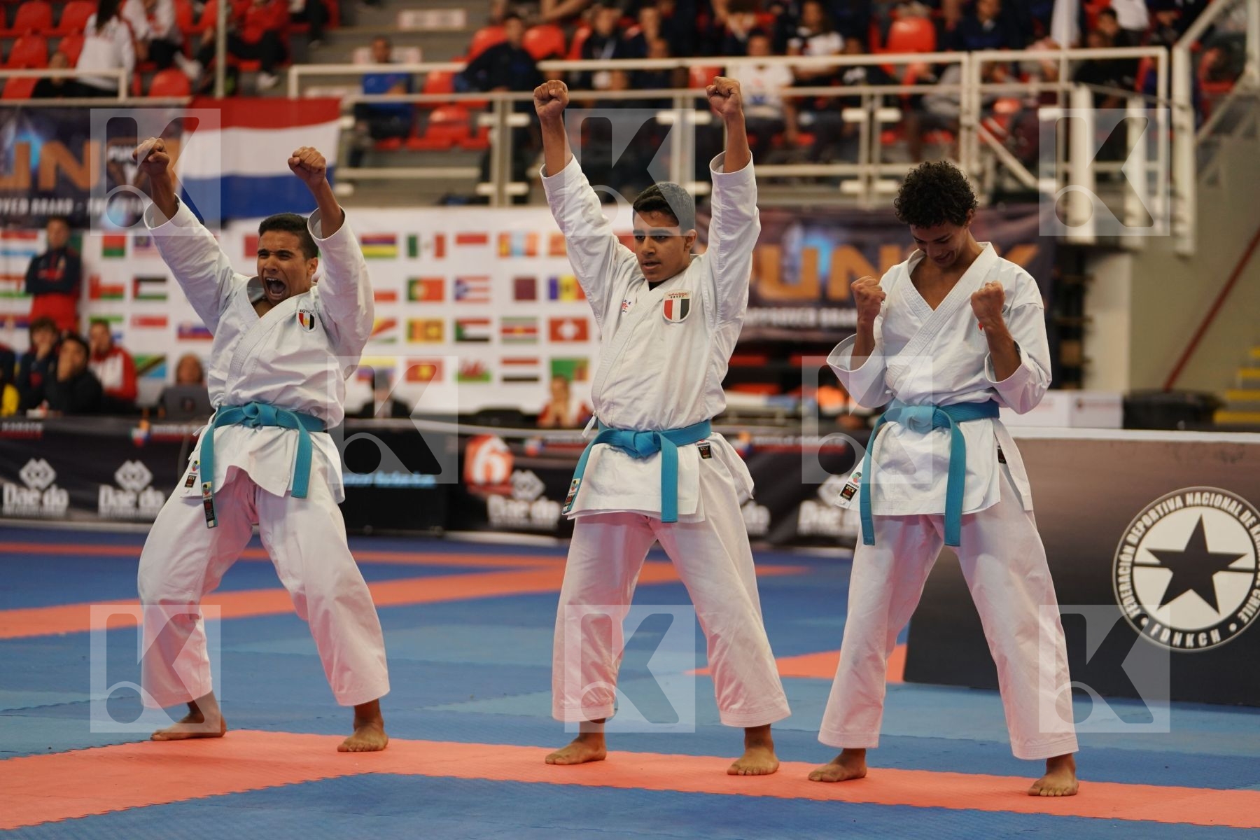 EGYPT in Cadet & Junior Team Male Kata - Podium ceremony
