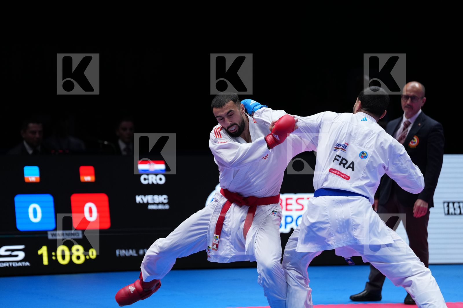 KVESIC ANDJELO (CROATIA) vs FILALI MEHDI (FRANCE) in Male Kumite 84+ Kg - Final Bout