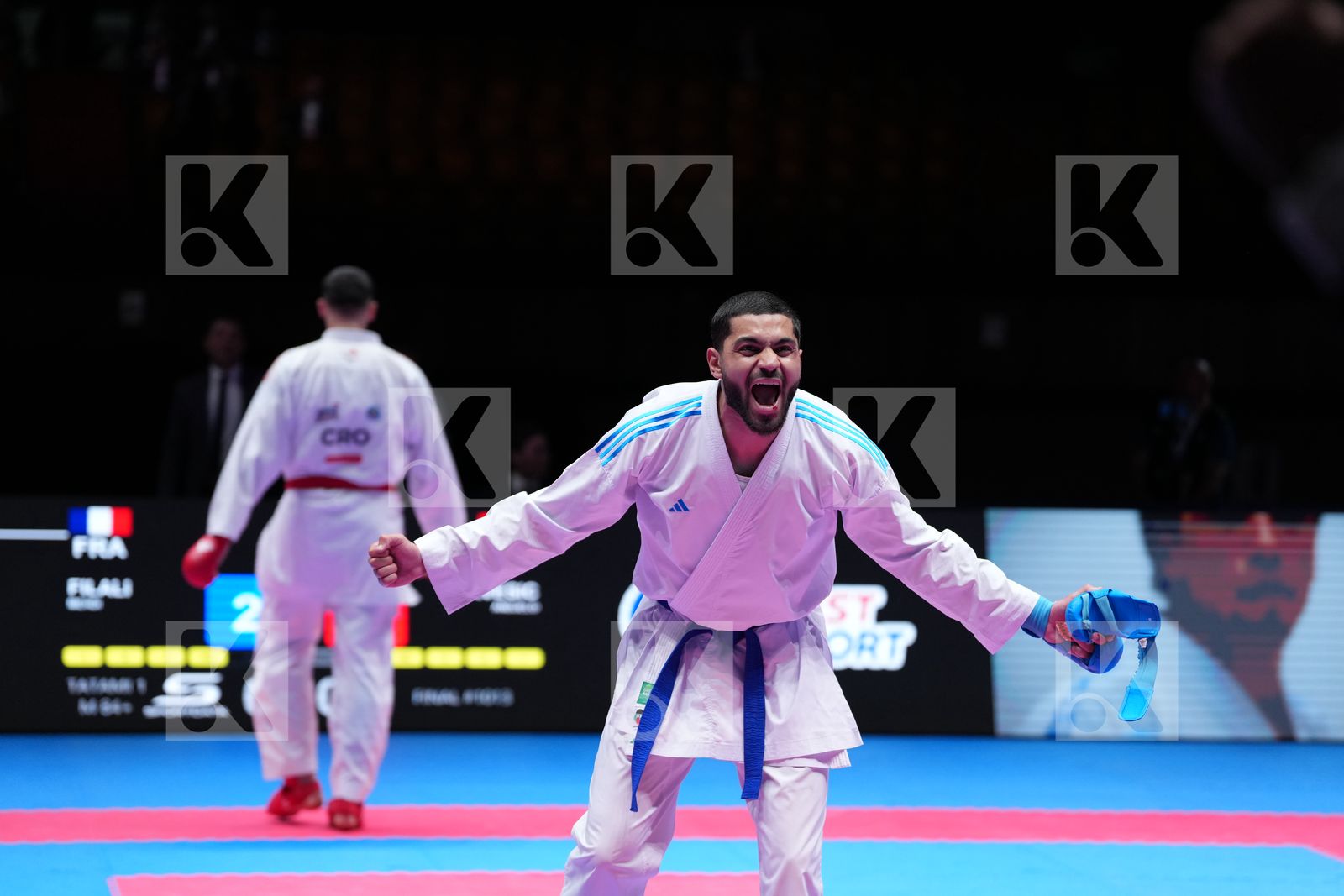 KVESIC ANDJELO (CROATIA) vs FILALI MEHDI (FRANCE) in Male Kumite 84+ Kg - Final Bout
