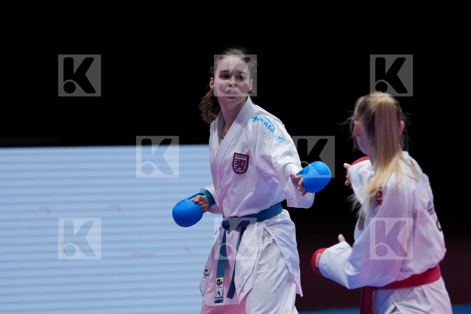 BITSCH MIA (GERMANY) vs WARLING JENNIFER (LUXEMBOURG) in Female Kumite -55 Kg - Final Bout