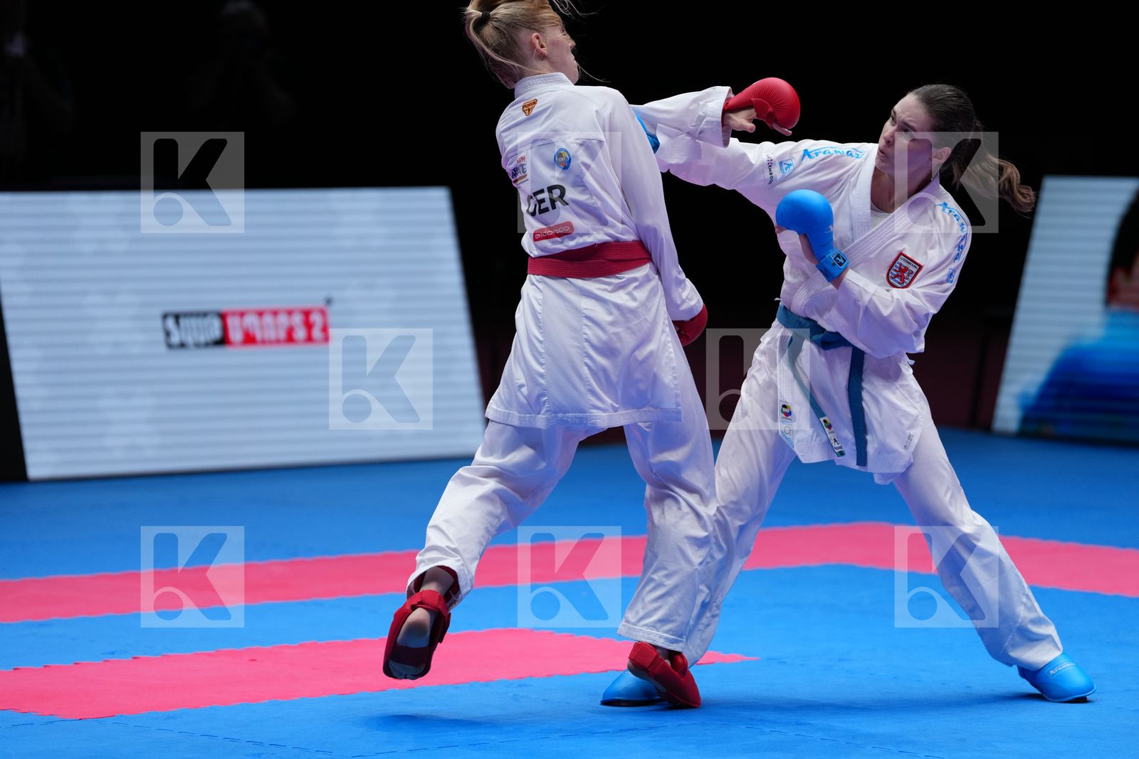 BITSCH MIA (GERMANY) vs WARLING JENNIFER (LUXEMBOURG) in Female Kumite -55 Kg - Final Bout