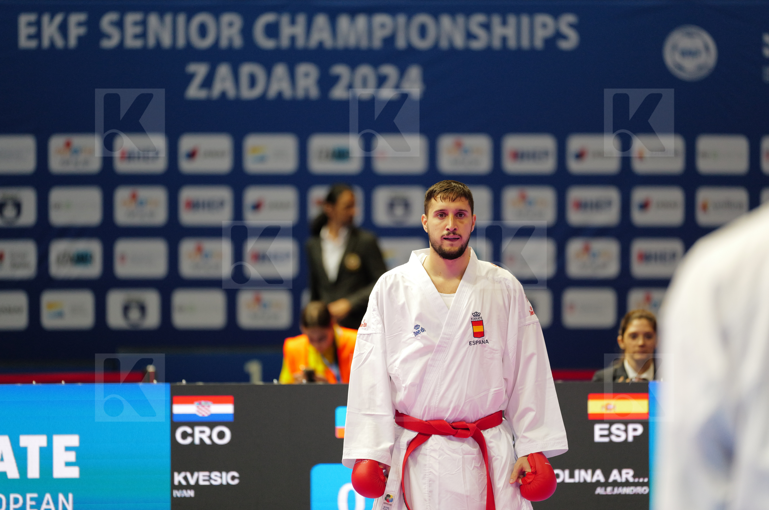 MOLINA ARENCON ALEJANDRO (SPAIN) vs KVESIC IVAN (CROATIA) in Male Kumite -84 Kg - Bronze bout