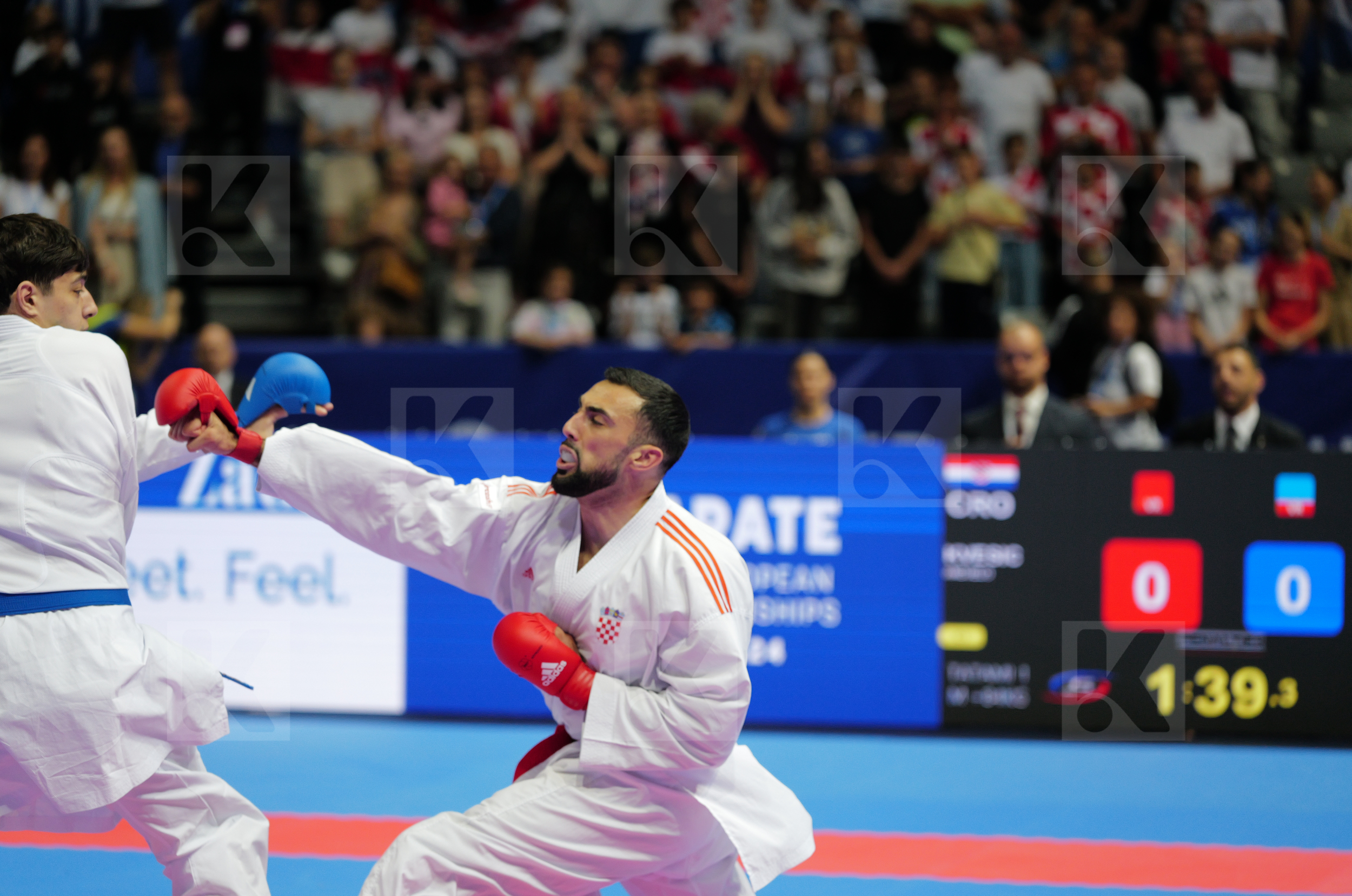 KVESIC ANDJELO (CROATIA) vs AVANZINI MATTEO (ITALY) in Male Kumite 84+ Kg - Final bout