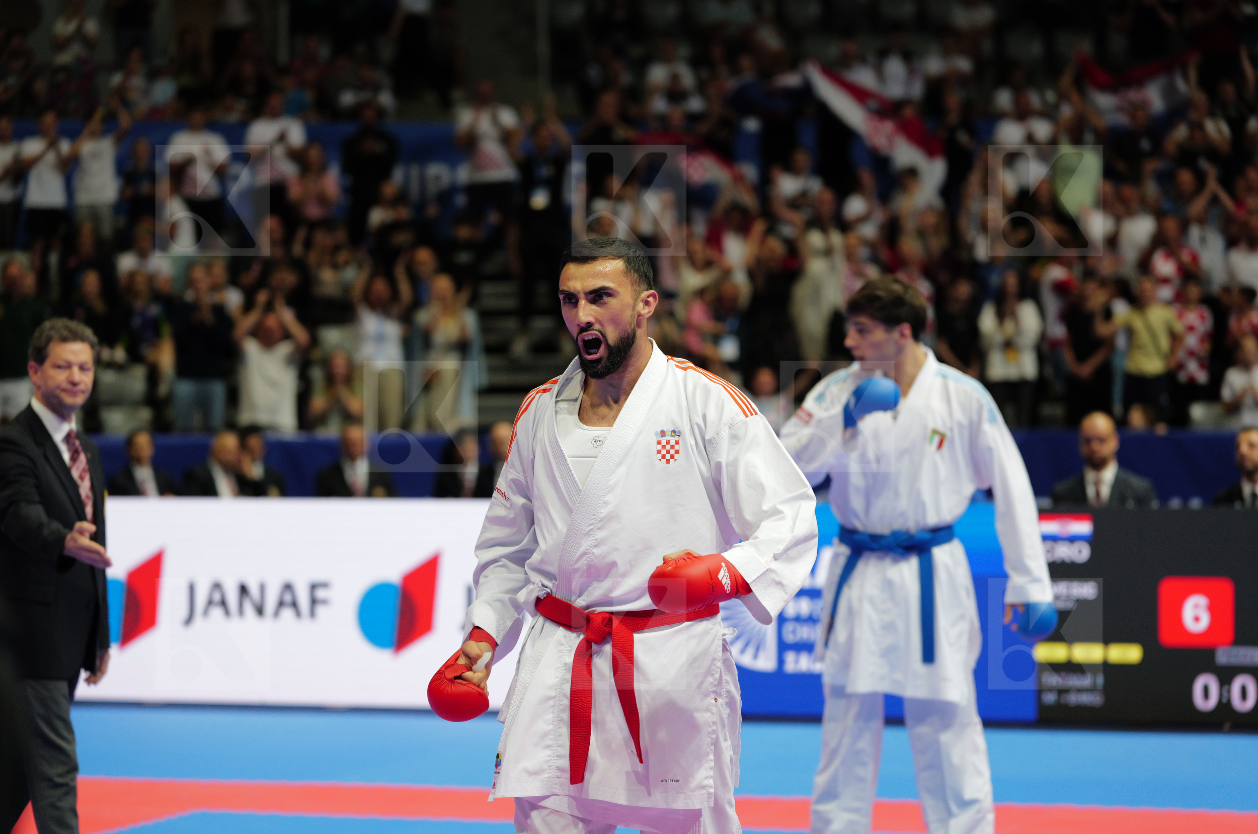 KVESIC ANDJELO (CROATIA) vs AVANZINI MATTEO (ITALY) in Male Kumite 84+ Kg - Final bout