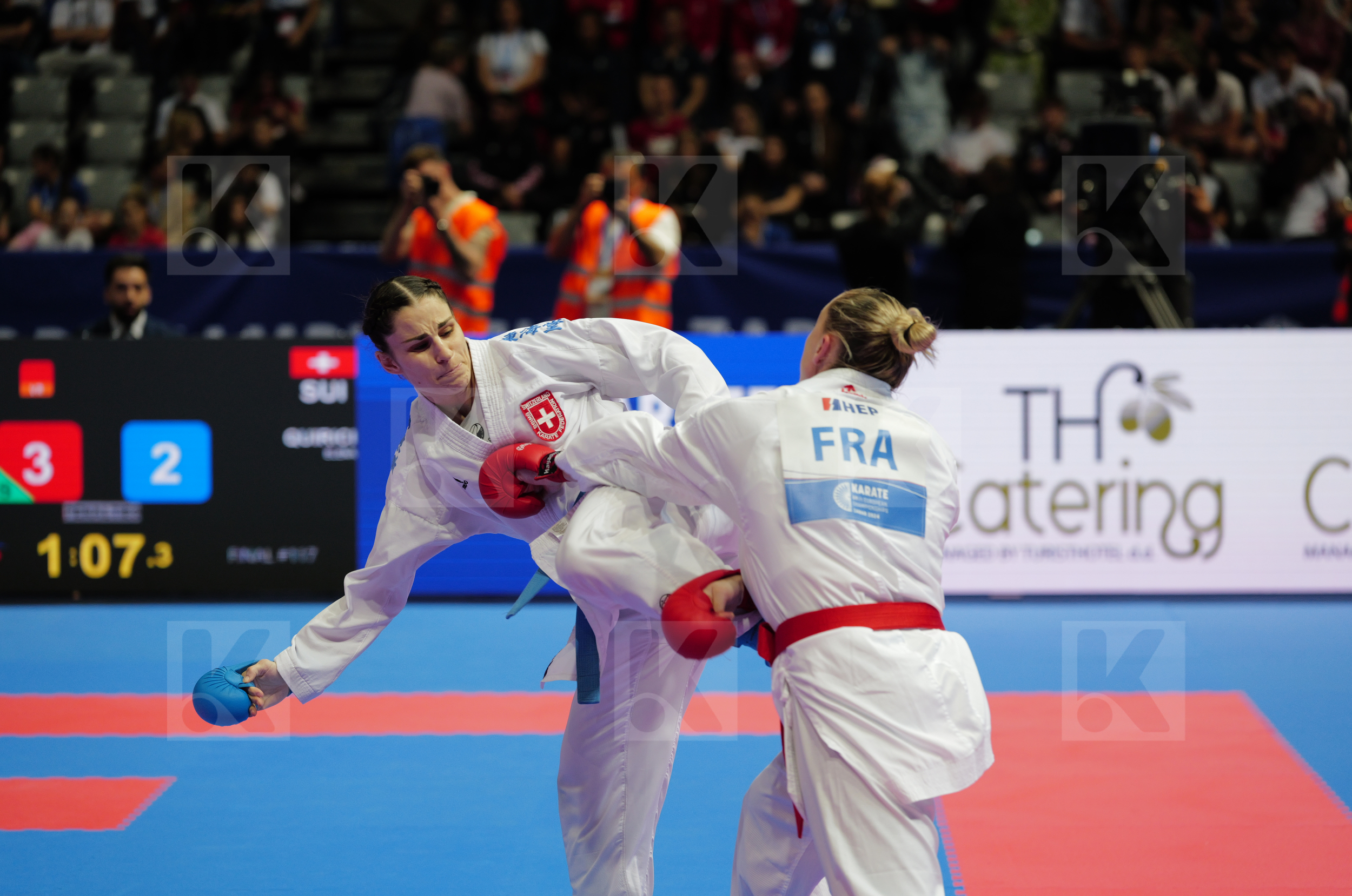 AGIER ALIZEE (FRANCE) vs QUIRICI ELENA (SWITZERLAND) in Female Kumite -68 Kg - Final bout