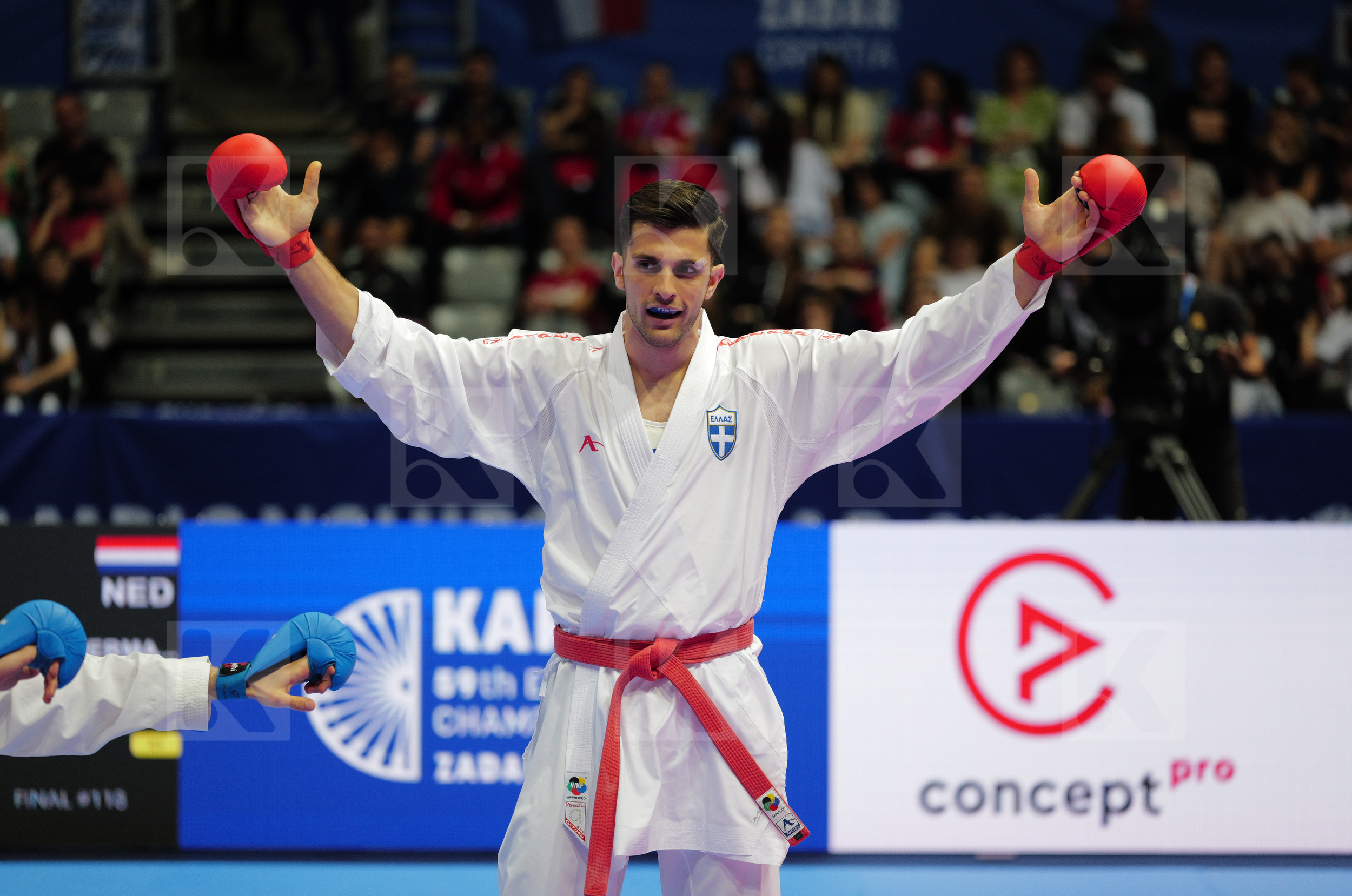 MASTROGIANNIS KONSTANTINOS (GREECE) vs TIMMERMANS BRIAN (NEDERLANDS) in Male Kumite -84 Kg - Final bout