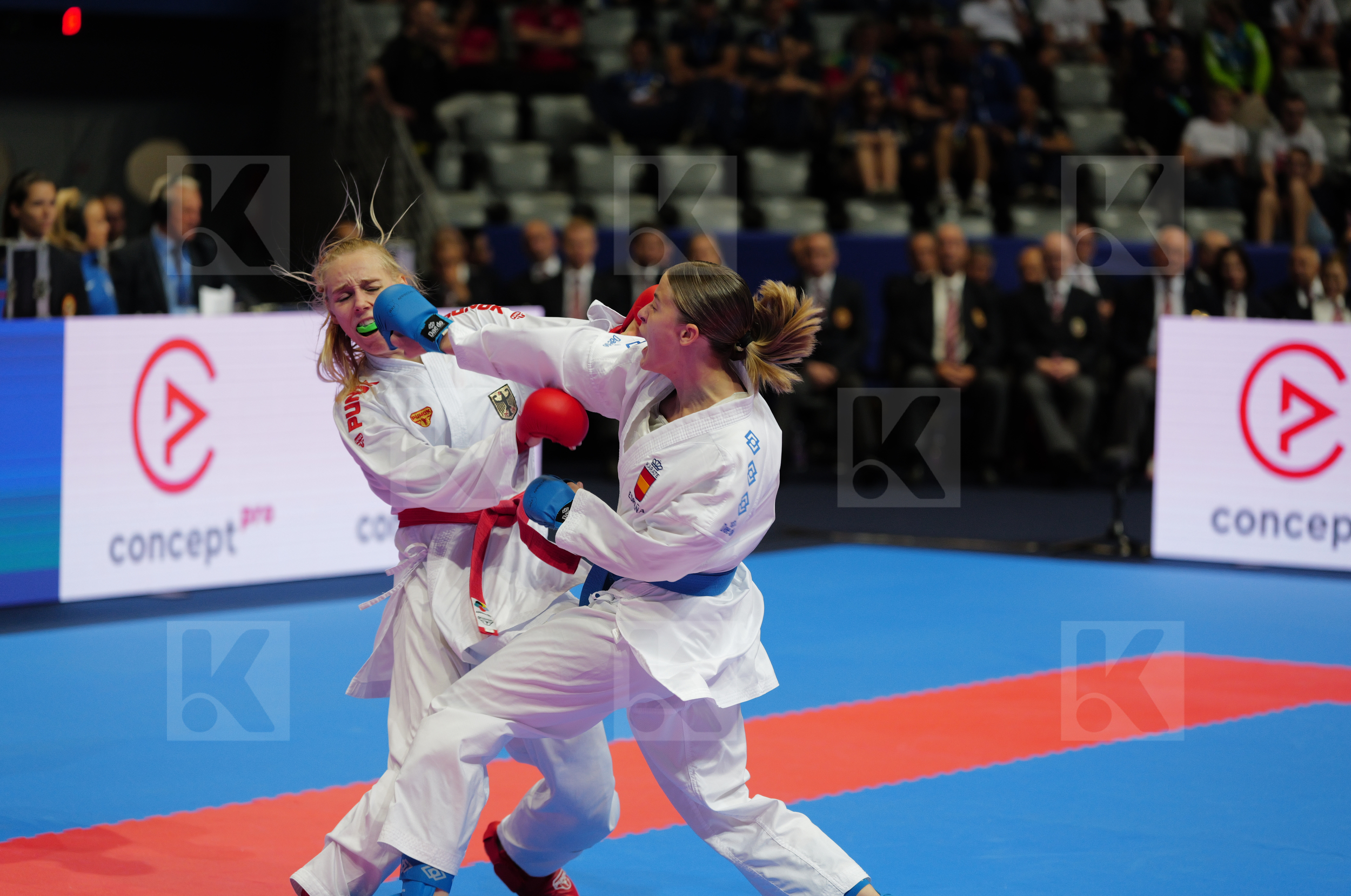 BITSCH MIA (GERMANY) vs PEREIRA VILLALOBOS SONIA (SPAIN) in Female Kumite -55 Kg - Final bout