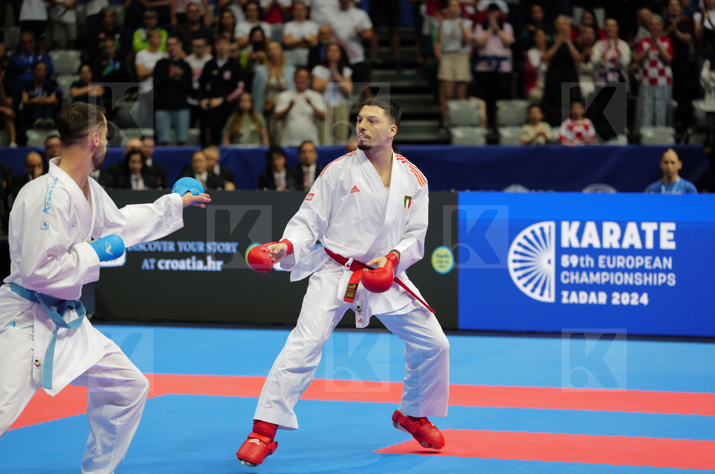 DE VIVO DANIELE (ITALY) vs MARTINAC IVAN (CROATIA) in Male Kumite -75 Kg - Final bout