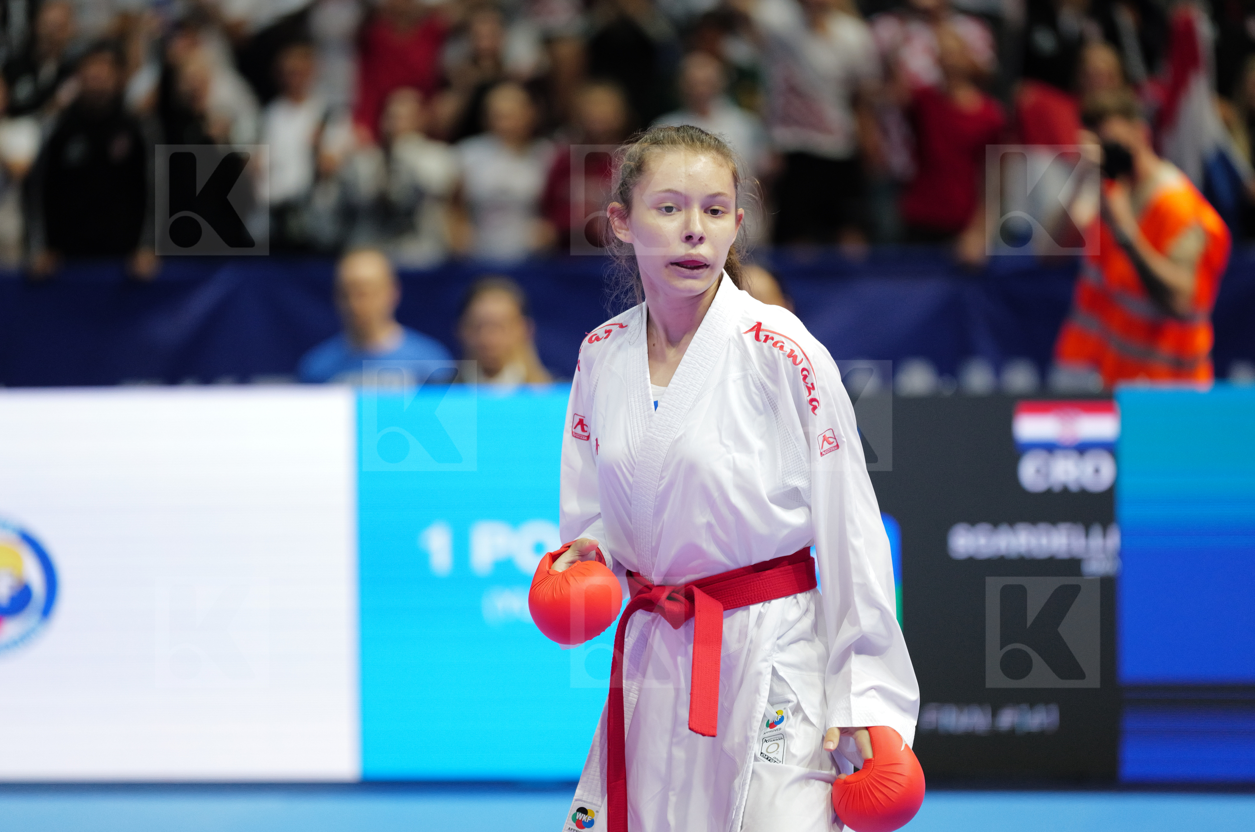MISHOVSKA MIHAELA (NORTH MACEDONIA) vs SGARDELLI EMA (CROATIA) in Female Kumite -50 Kg - Final bout