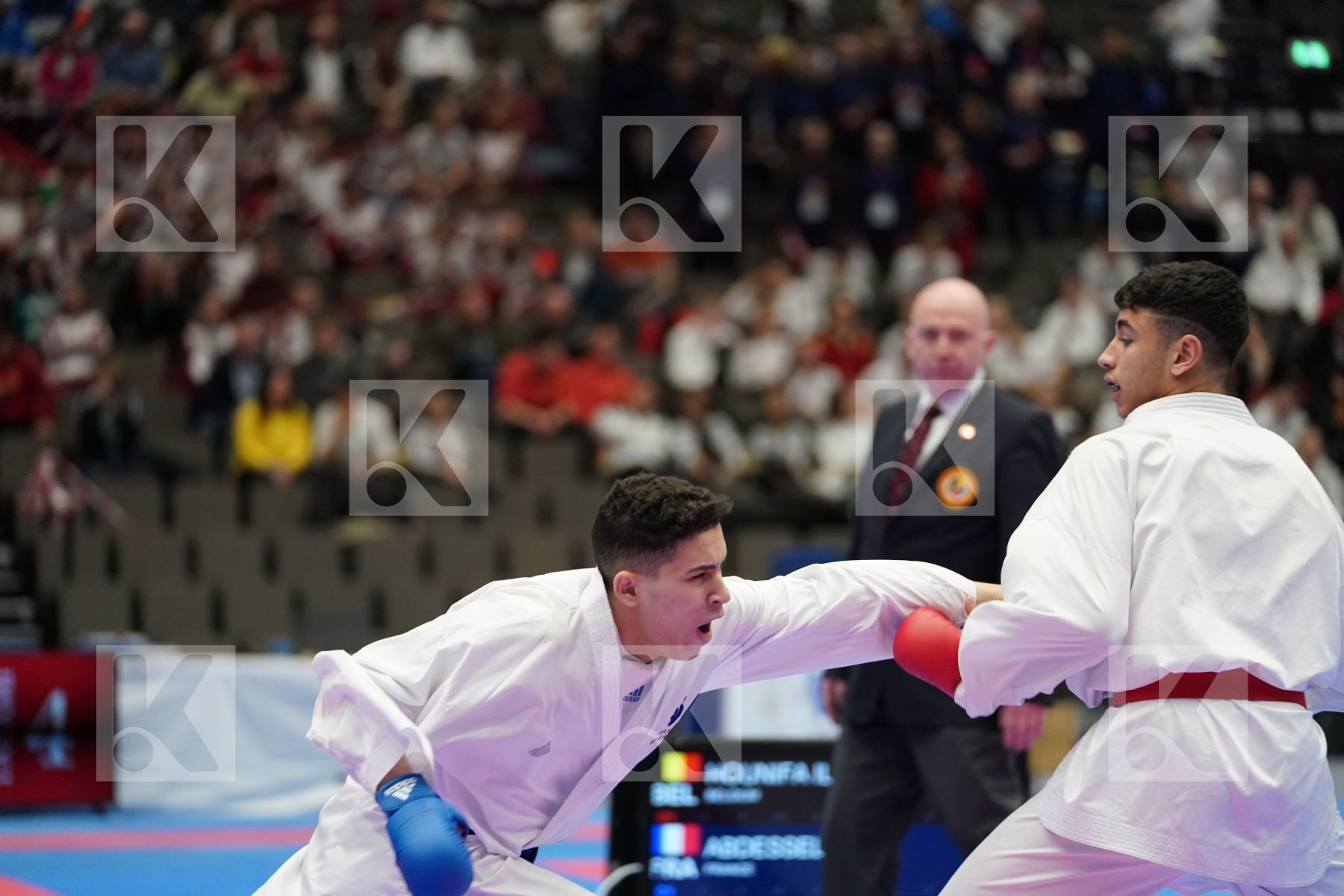 HOUNIFA ILIAS (BELGIUM) vs ABDESSELEM RAYBAK (FRANCE) in Junior Kumite Male Ð 76 Kg - Final bout