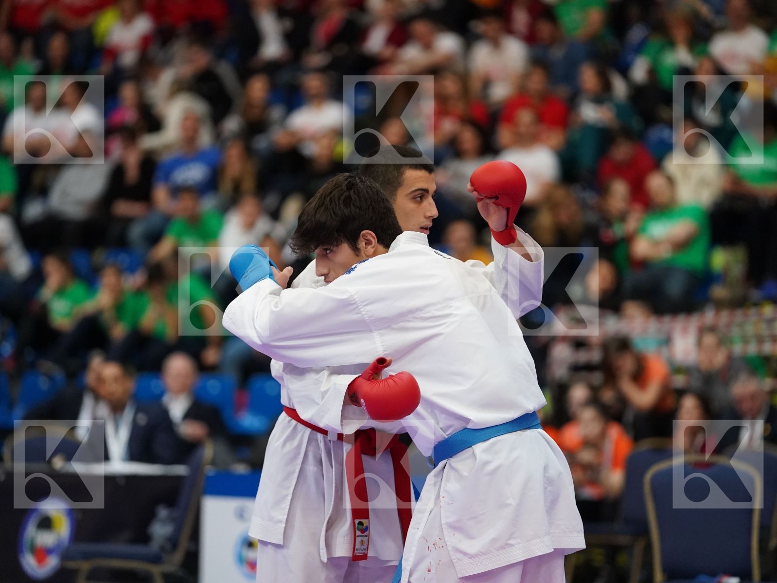 YAMAN ALPEREN (TURKEY) vs AGHAYEV FARID (AZERBAIJAN) in Junior Kumite Male -76 Kg - Final bout