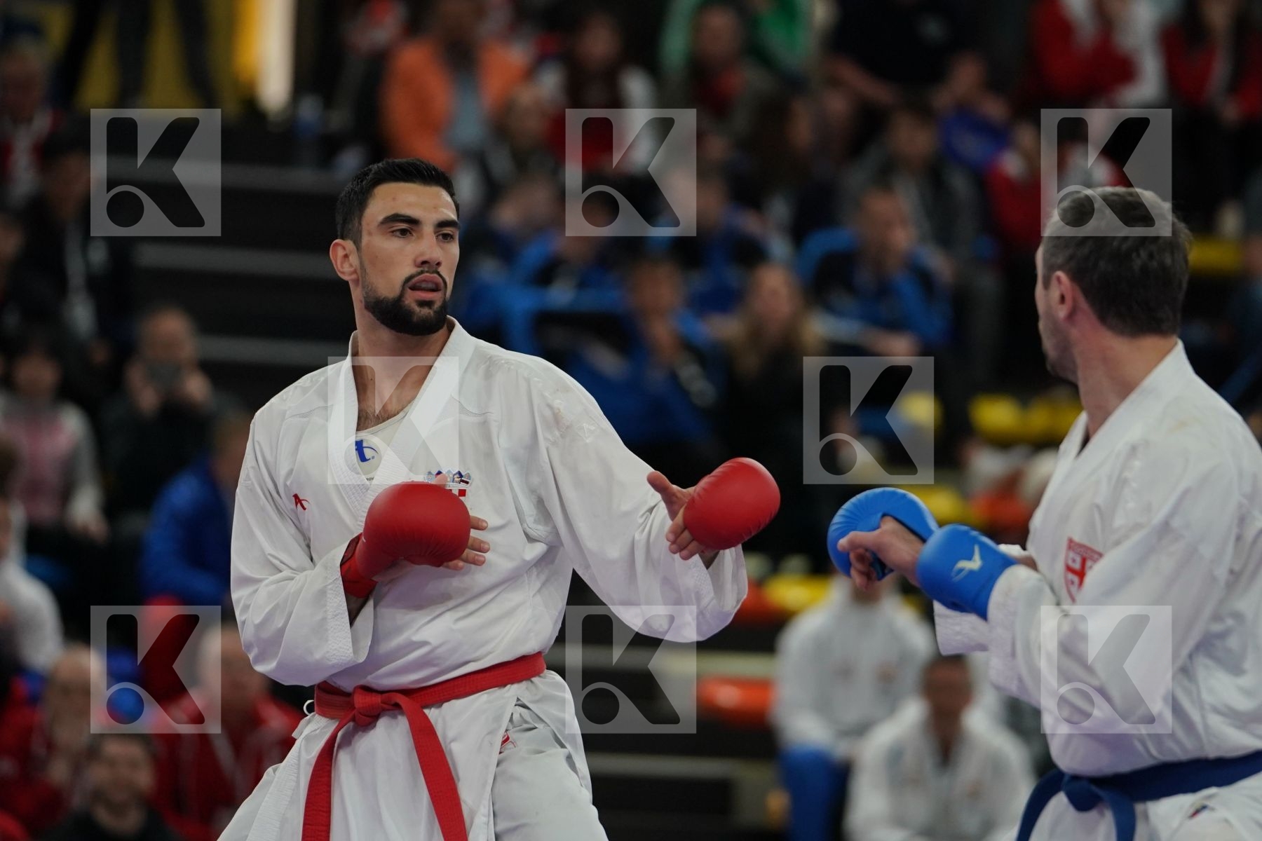 KVESIC ANDJELO (CROATIA) vs ARKANIA GOGITA (GEORGIA) in Senior Kumite 84+ Kg - Bronze bout
