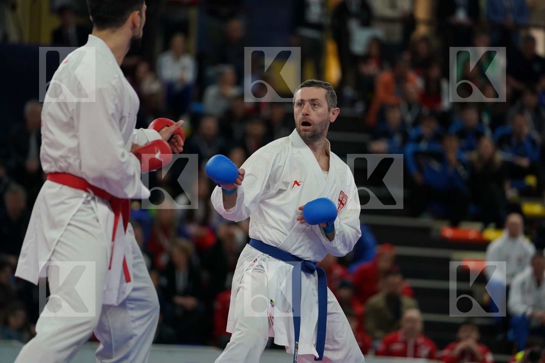 KVESIC ANDJELO (CROATIA) vs ARKANIA GOGITA (GEORGIA) in Senior Kumite 84+ Kg - Bronze bout
