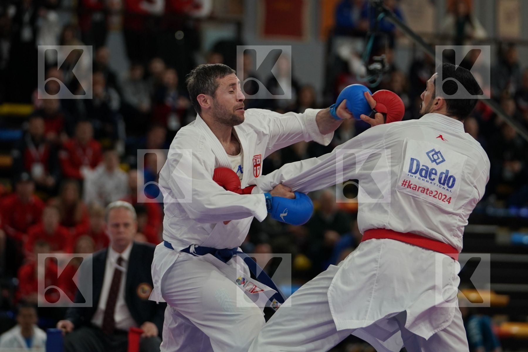 KVESIC ANDJELO (CROATIA) vs ARKANIA GOGITA (GEORGIA) in Senior Kumite 84+ Kg - Bronze bout