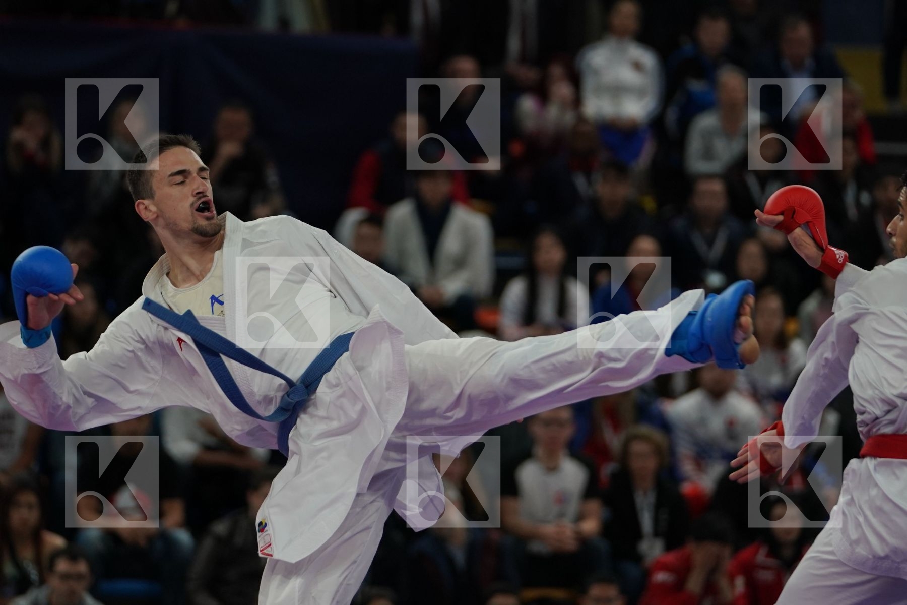 ABDESSELEM FAROUK (FRANCE) vs KVESIC IVAN (CROATIA) in Senior Kumite -84 Kg - Bronze bout