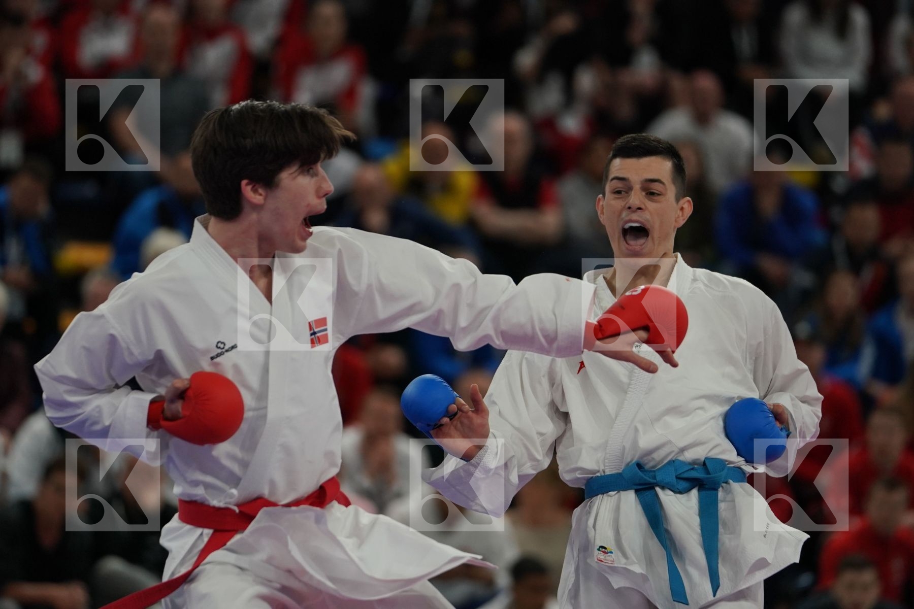 LOPEZ SALAS ADRIAN FEDERICO (NORWAY) vs MALOVIC NIKOLA (MONTENEGRO) in Senior Kumite -84 Kg - Bronze bout