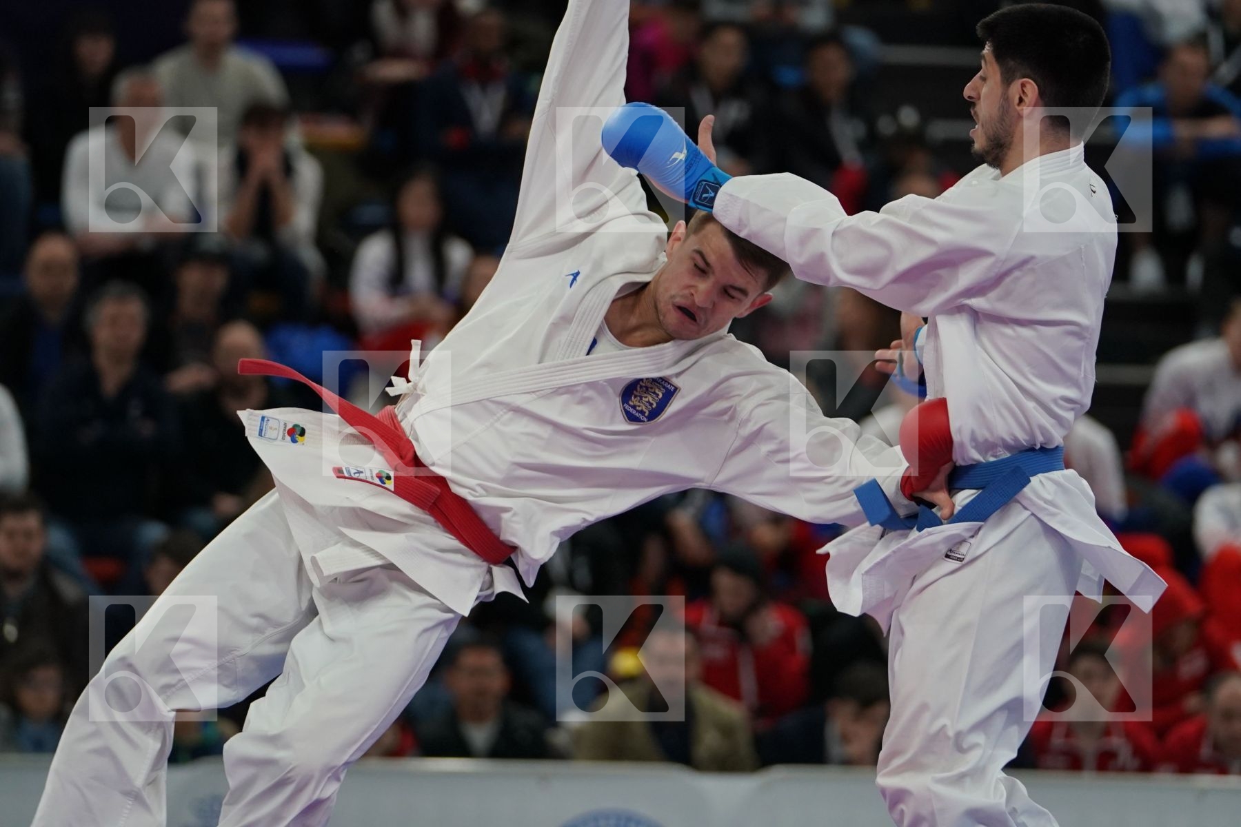 KELLAWAY JOE (ENGLAND) vs ELTEMUR ERMAN (TURKEY) in Senior Kumite -75 Kg - Bronze bout