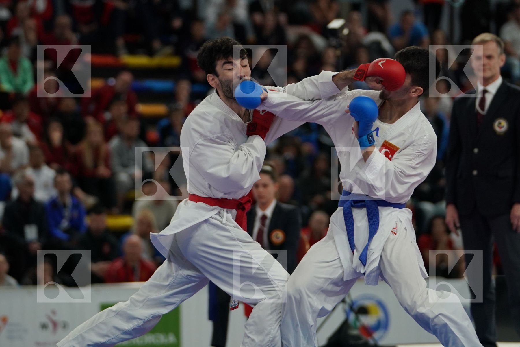 TKEBUCHAVA DAVID (GEORGIA) vs SAMDAN ERAY (TURKEY) in Senior Kumite -60 Kg - Bronze bout