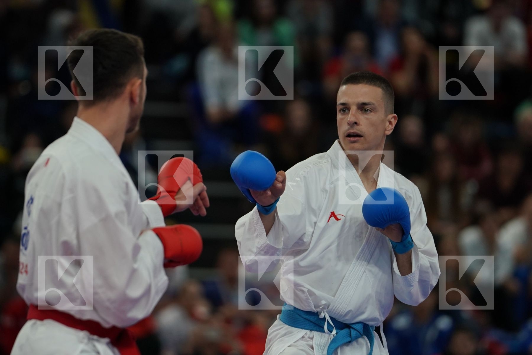 GOGOLOSI BOGDAN MARIAN FLORIN (ROUMANIA) vs PAVLOV EMIL (MACEDONIA) in Senior Kumite -60 Kg - Bronze bout