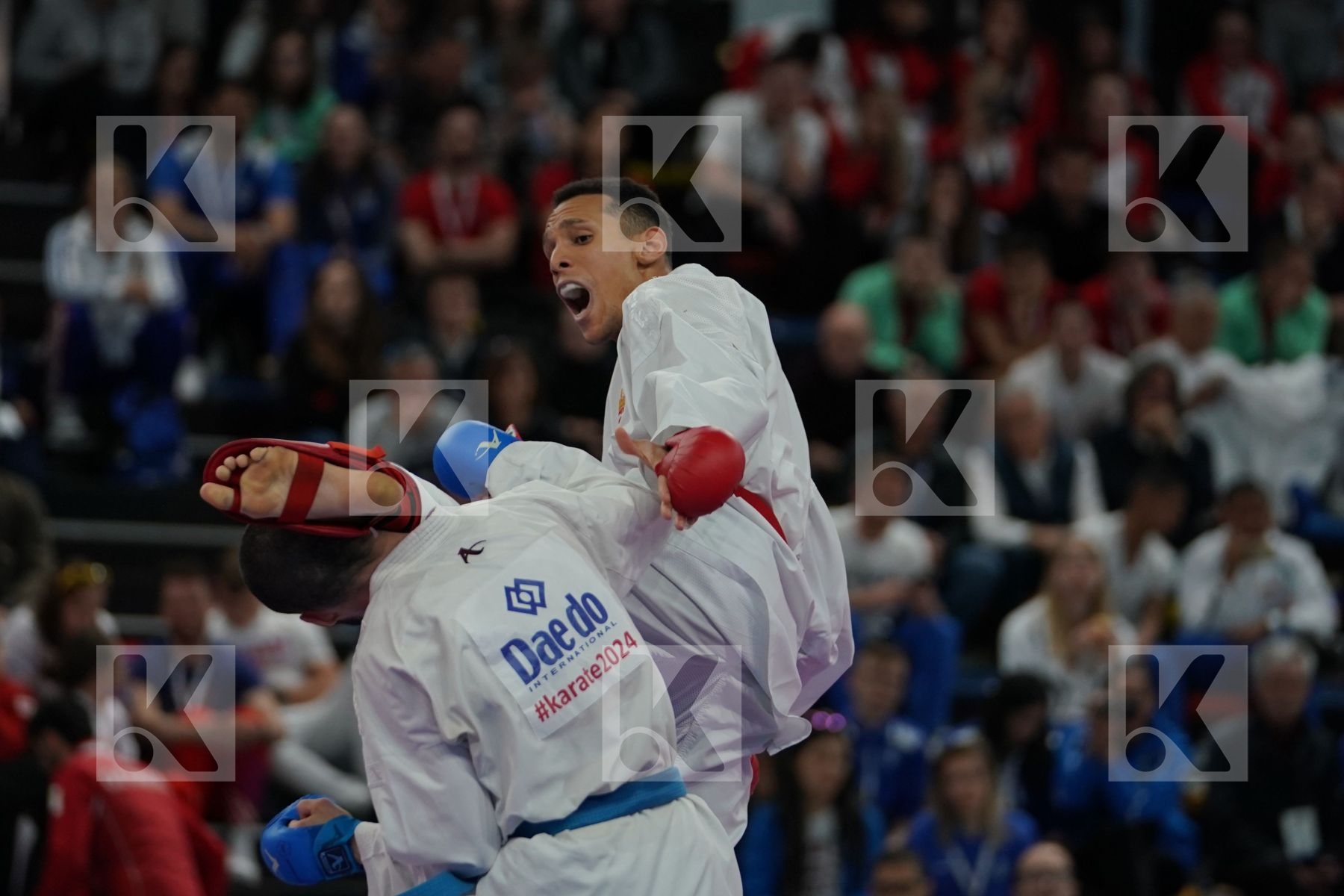 TADISSI YVES MARTIAL (HUNGARIA) vs JOKSIC STEFAN (SERBIA) in Senior Kumite -67 Kg - Bronze bout