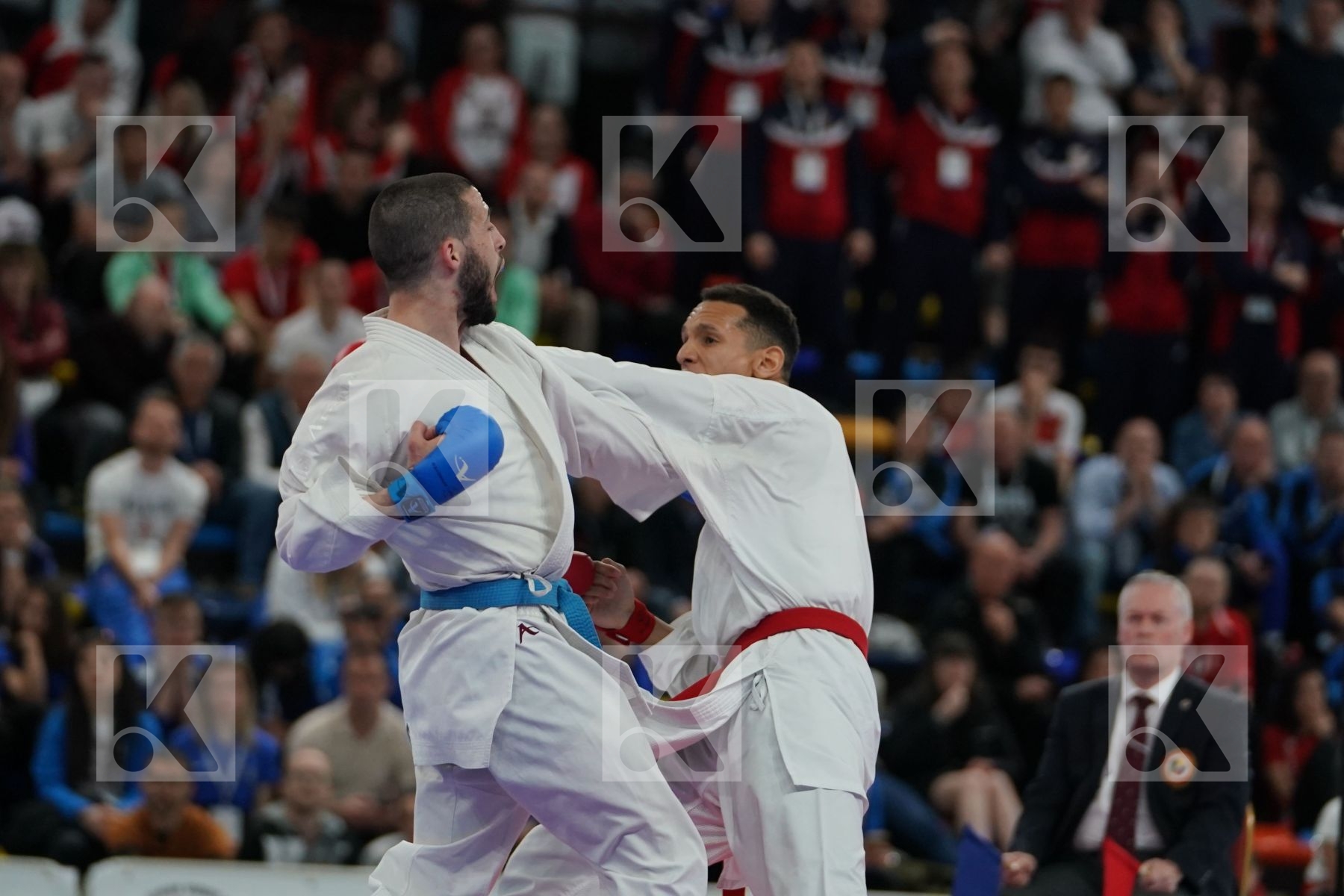 TADISSI YVES MARTIAL (HUNGARIA) vs JOKSIC STEFAN (SERBIA) in Senior Kumite -67 Kg - Bronze bout