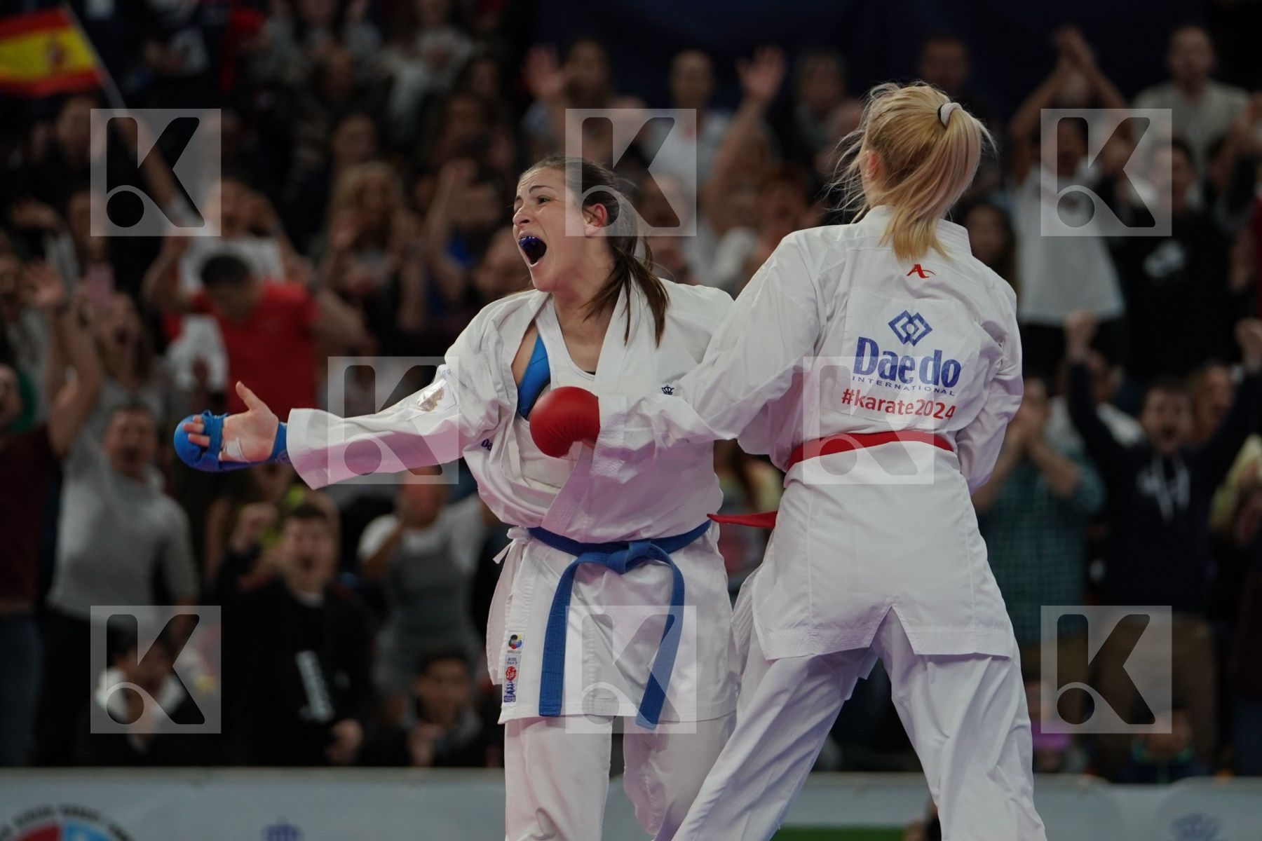 CHATZILIADOU ELENI (GREECE) vs PALACIO GONZALEZ LAURA (SPAIN) in Senior Kumite 68+ Kg - Final bout