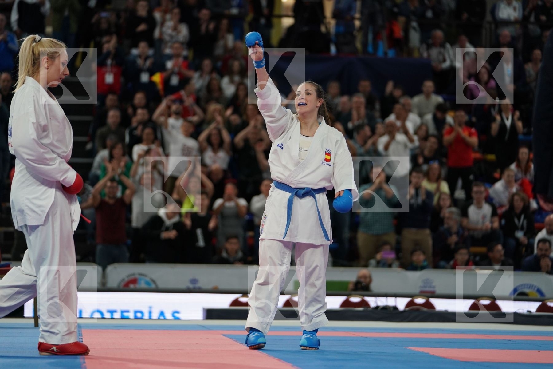 CHATZILIADOU ELENI (GREECE) vs PALACIO GONZALEZ LAURA (SPAIN) in Senior Kumite 68+ Kg - Final bout