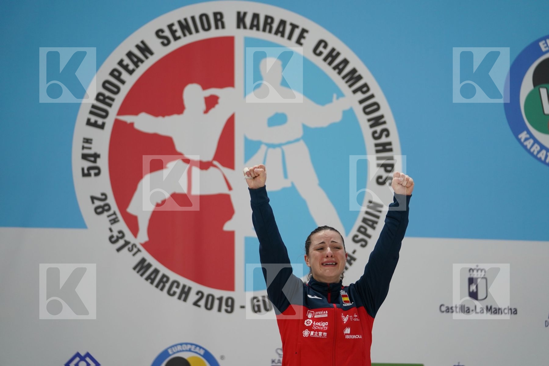 PALACIO GONZALEZ LAURA (SPAIN) in Senior Kumite 68+ Kg - Podium ceremony