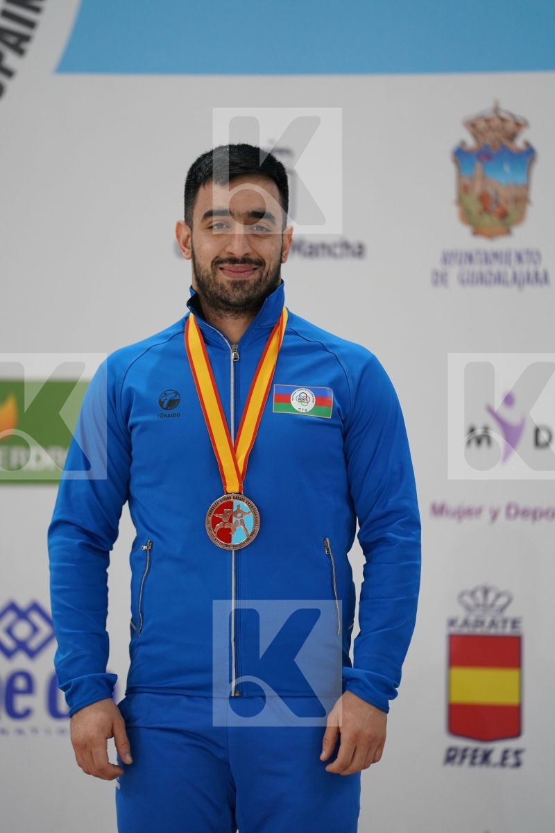 GURBANLI ASIMAN (AZERBAIJAN) in Senior Kumite 84+ Kg - Podium ceremony