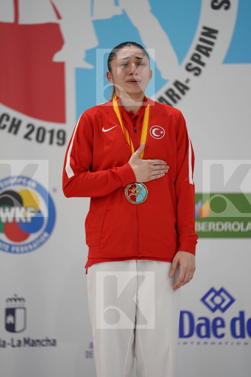 COBAN MERVE (TURKEY) in Senior Kumite -61 Kg - Podium ceremony