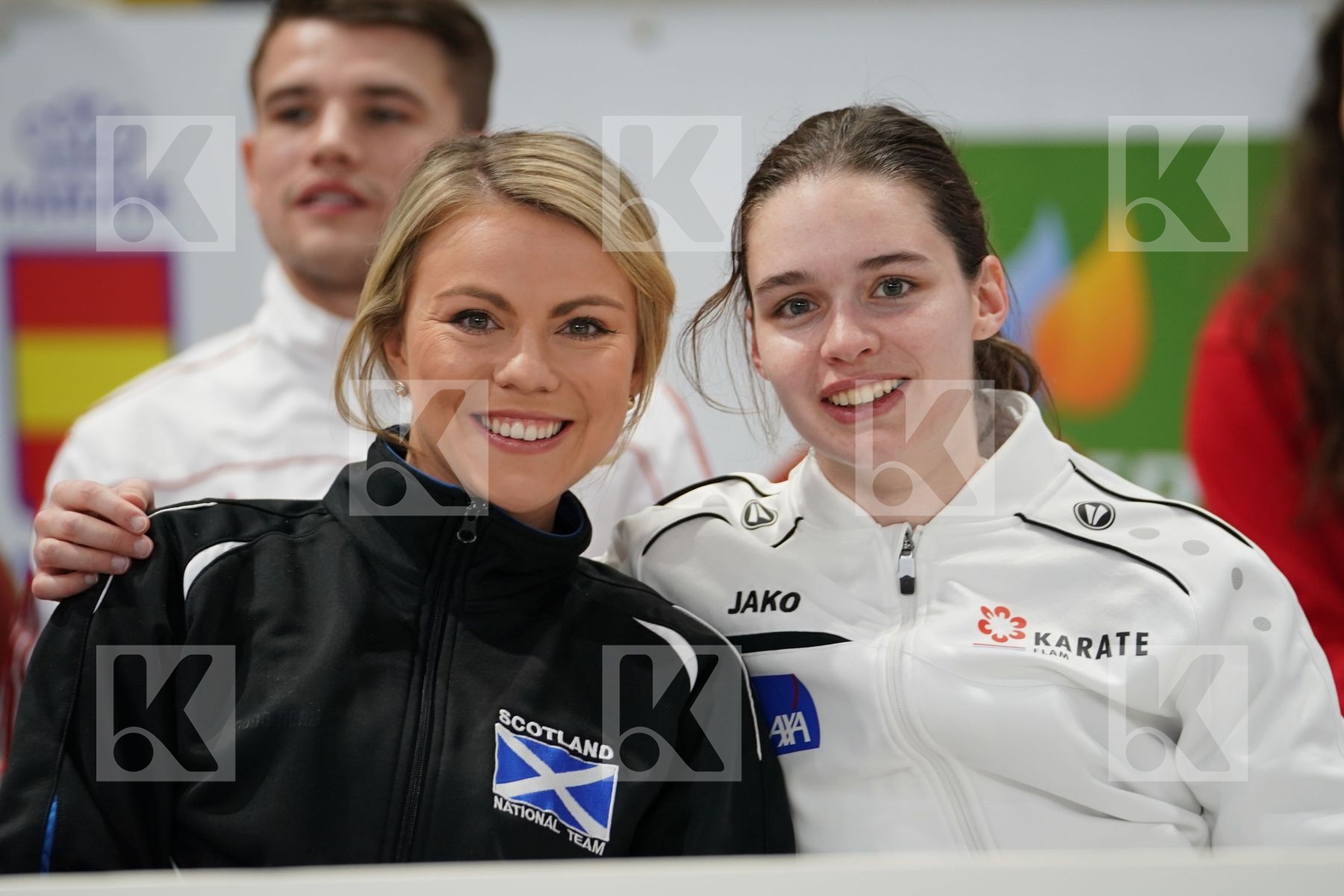 WARLING JENNIFER (LUXEMBOURG), CONNELL AMY (SCOTLAND) in Senior Kumite -55 Kg - Podium ceremony