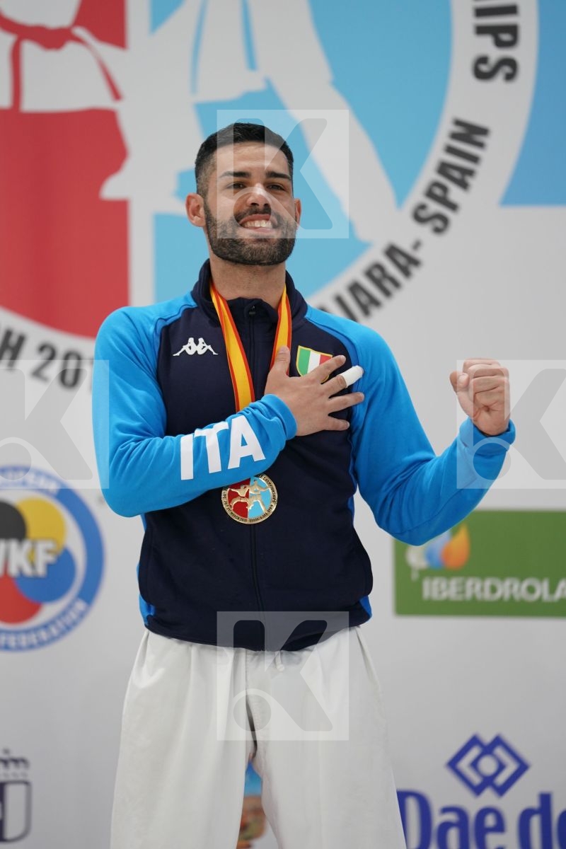 BUSA LUIGI (ITALY) in Senior Kumite -75 Kg - Podium ceremony