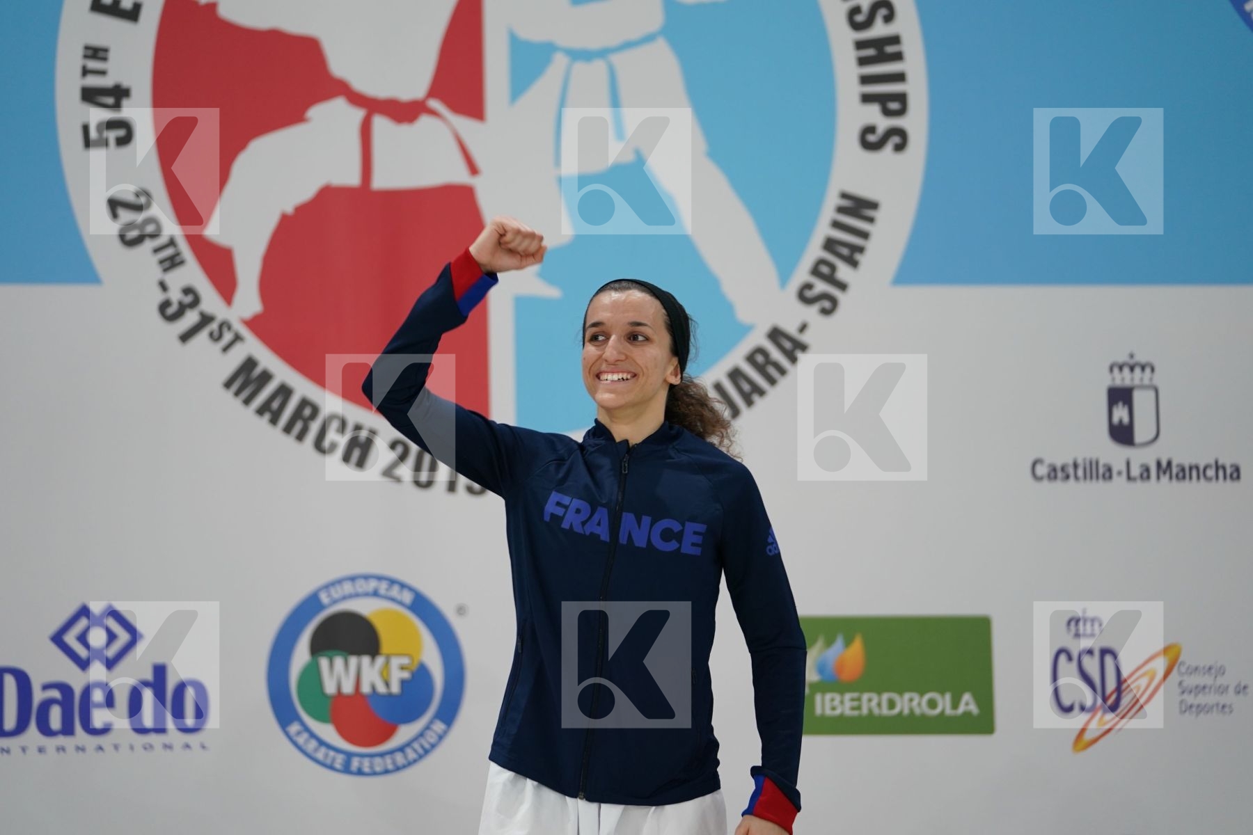 BOUDERBANE SOPHIA (FRANCE) in Senior Kumite -50 Kg - Podium ceremony