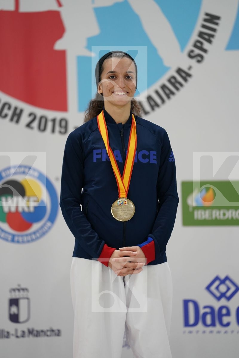 BOUDERBANE SOPHIA (FRANCE) in Senior Kumite -50 Kg - Podium ceremony