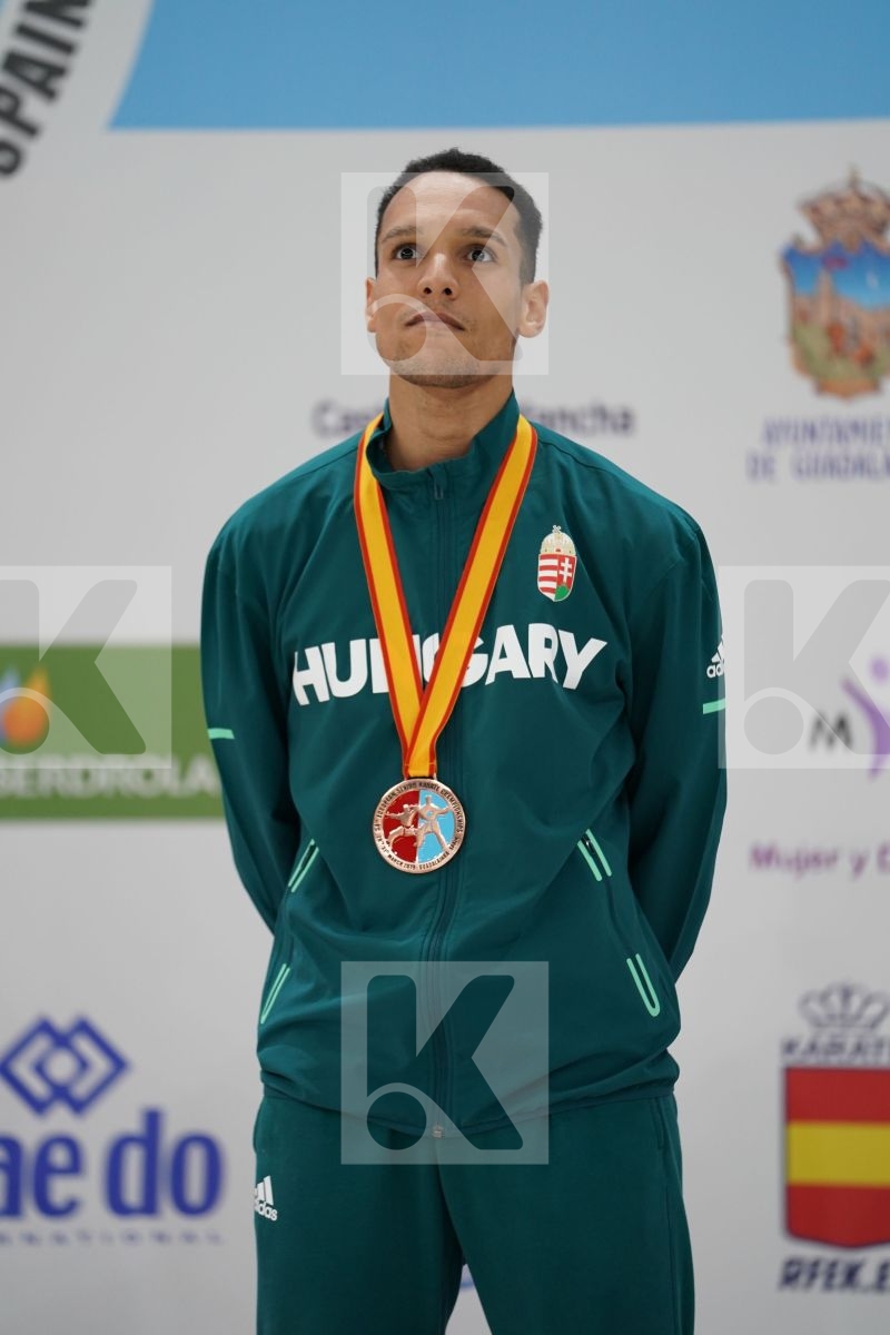 TADISSI YVES MARTIAL (HUNGARIA) in Senior Kumite -67 Kg - Podium ceremony