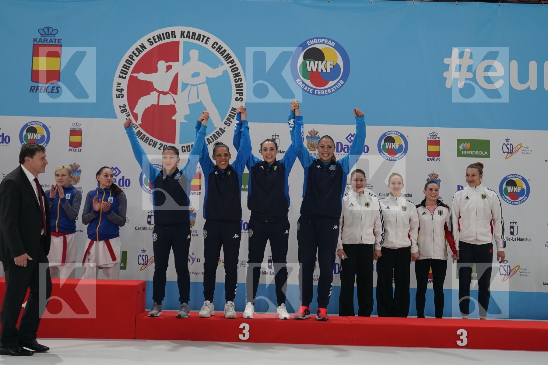 ITALY in Senior Team Female Kumite - Podium ceremony