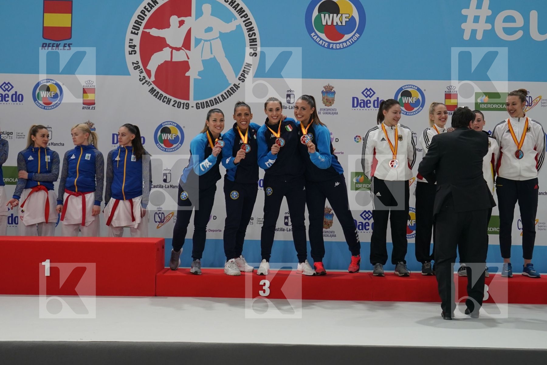 ITALY in Senior Team Female Kumite - Podium ceremony