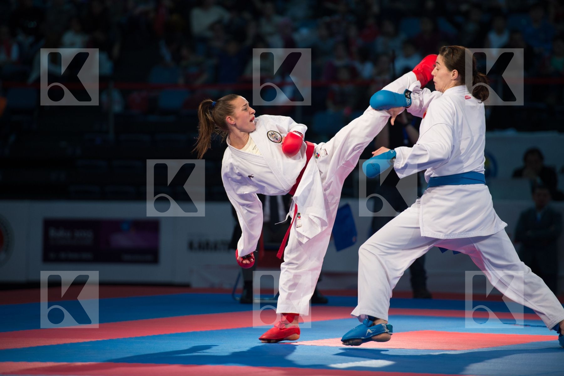 Austria bronze match female kumite Montenegro team