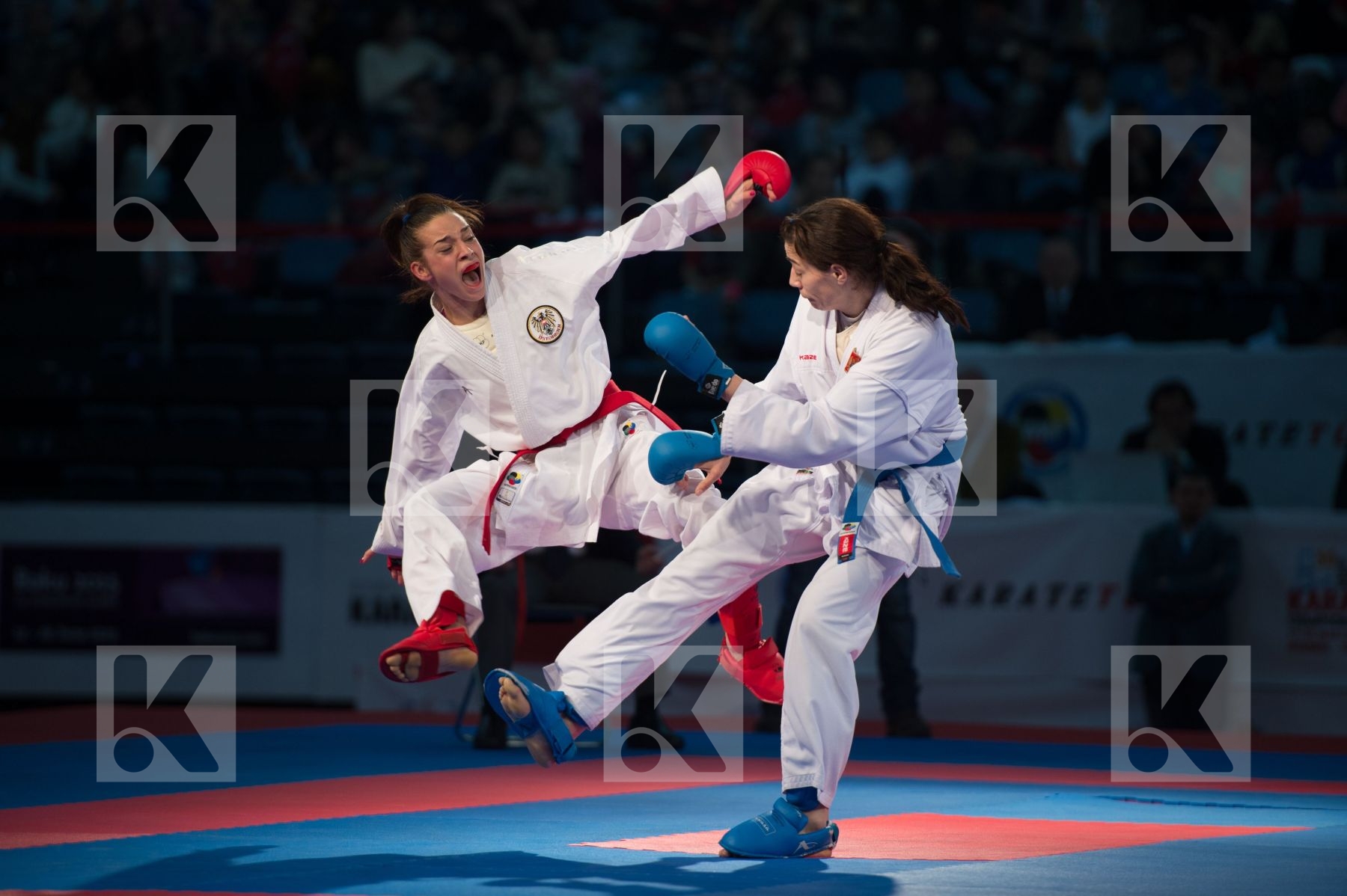 Austria bronze match female kumite Montenegro team
