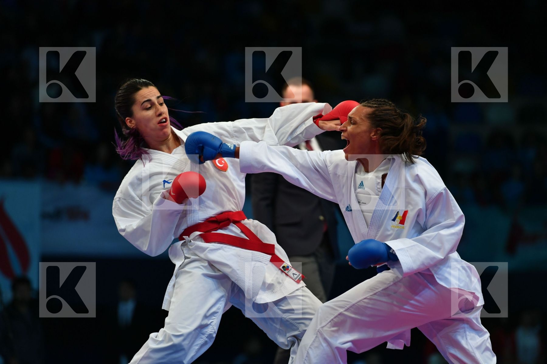 Female kumite 68+ kg Florentin Anne laure France Hocaoglu Meltem