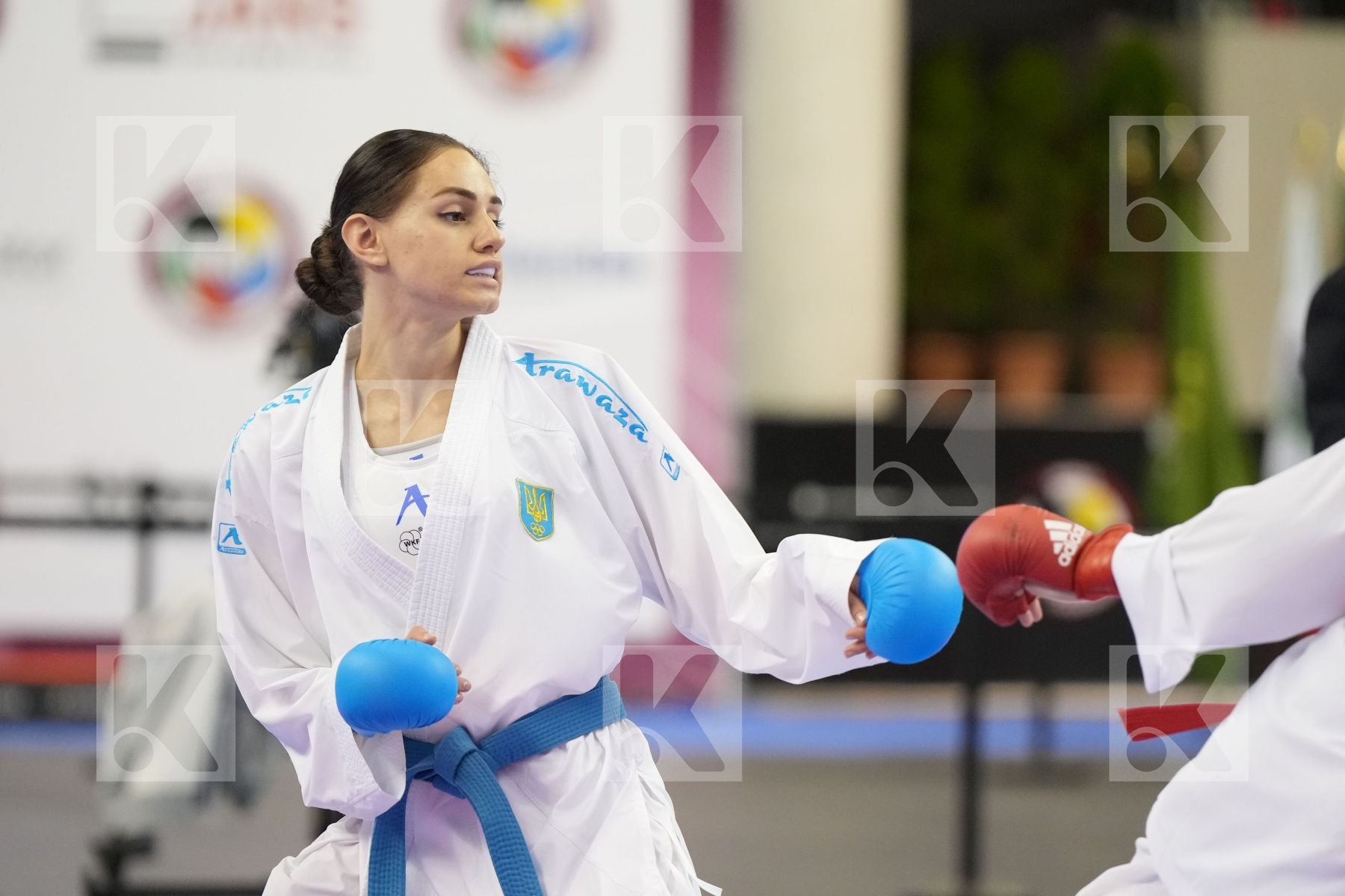 Kumite bronze bout featuring Alessandra Mangiacapra & Diana Shostak