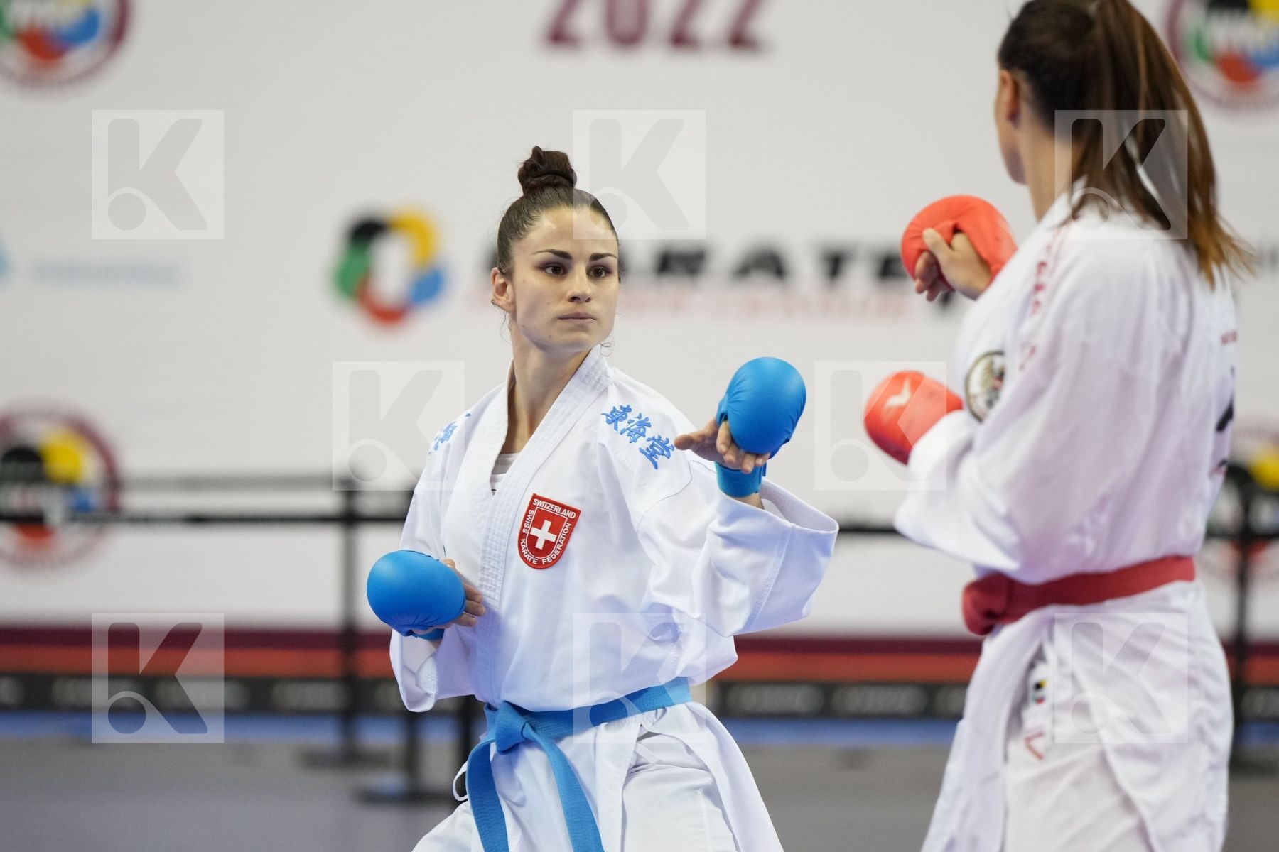 Kumite bronze bout featuring BUCHINGER ALISA & QUIRICI ELENA