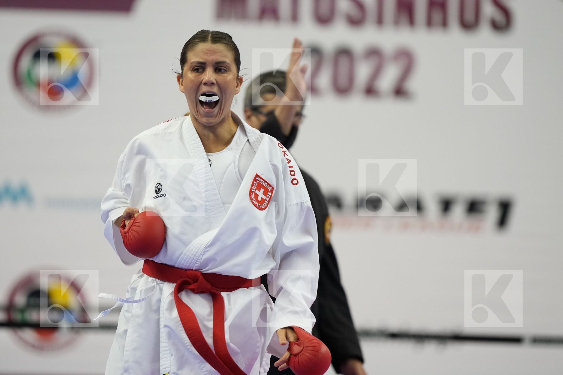 Kumite bronze bout featuring Creemers Ingrid & KAUFMANN FABIENNE