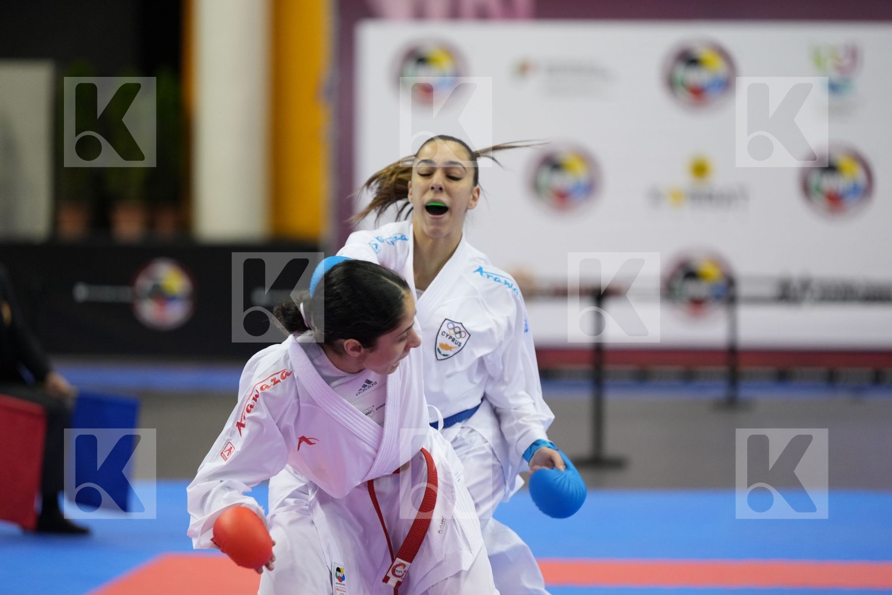Kumite bronze bout featuring Sara Leal & Irene Kontou
