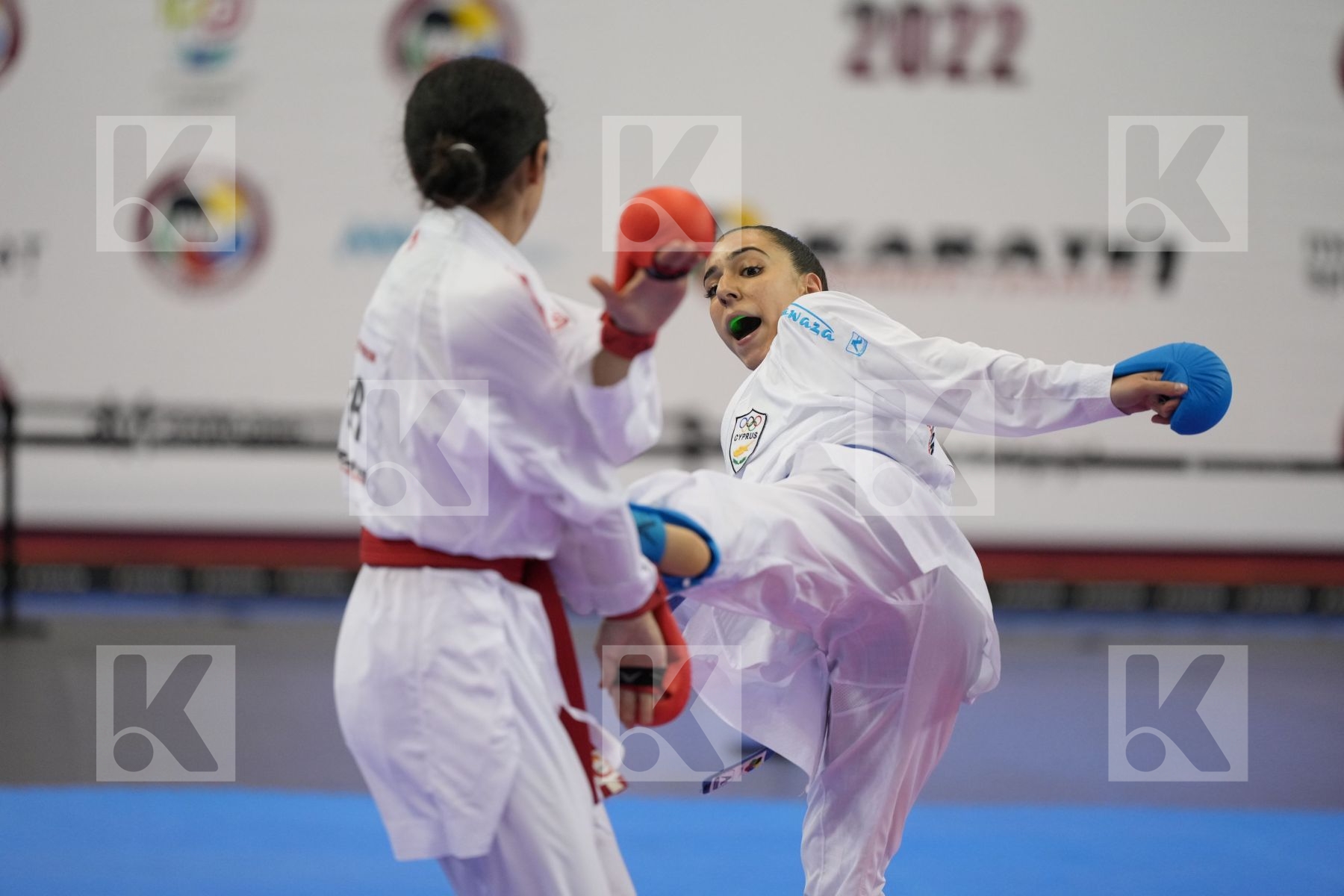 Kumite bronze bout featuring Sara Leal & Irene Kontou