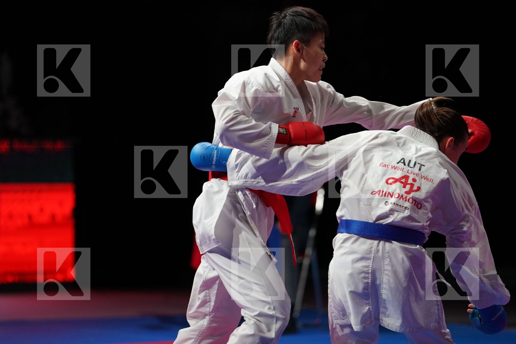 KU TSUI-PING (CHINESE TAIPEI) vs PLANK BETTINA (AUSTRIA) in Senior Kumite -50 Kg - Bronze bout