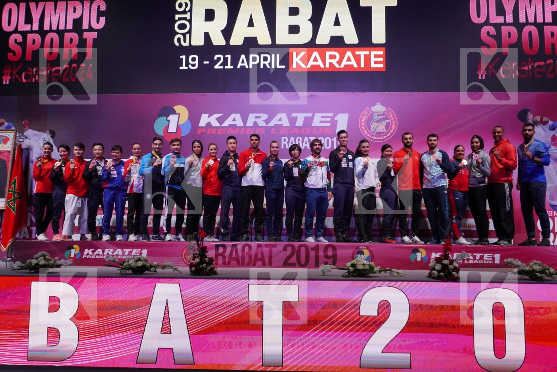 Bronze medalists during podium ceremony