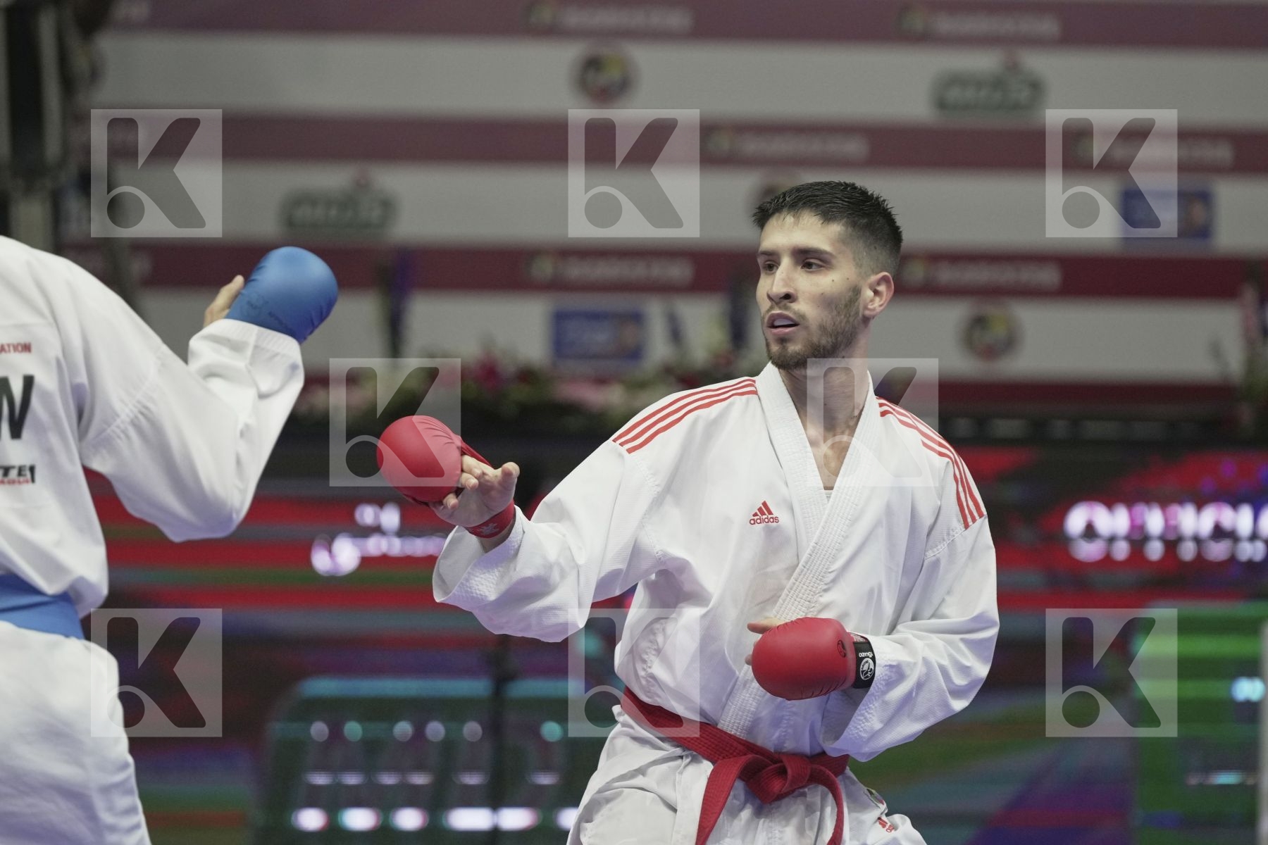 Kumite bronze bout featuring SHAABAN ABDULLAH & DE FALCO DAVID