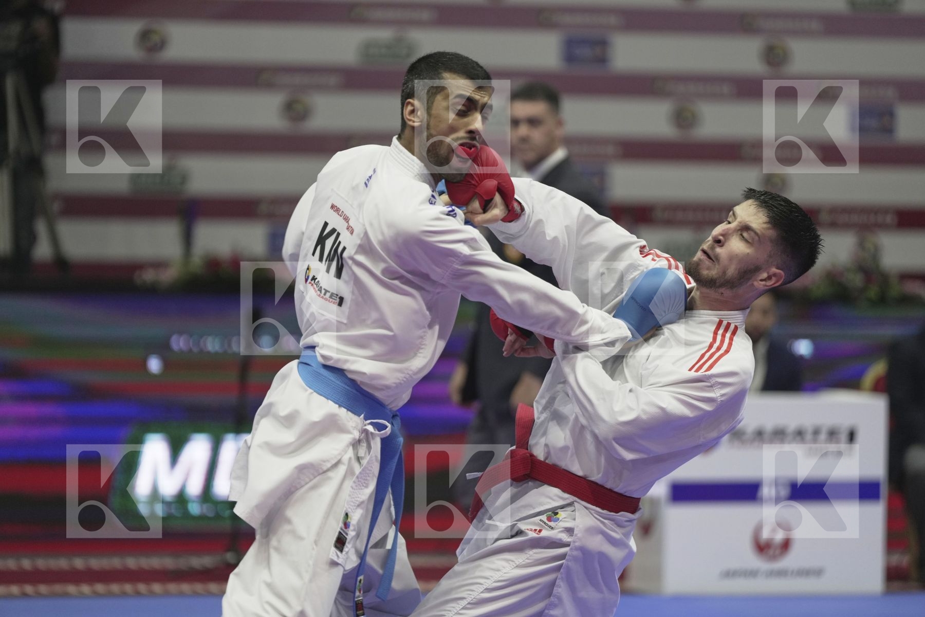 Kumite bronze bout featuring SHAABAN ABDULLAH & DE FALCO DAVID