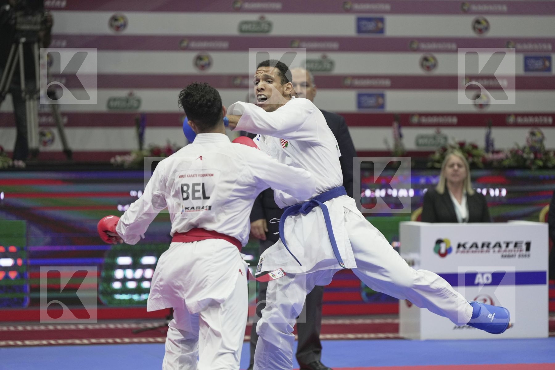 Kumite bronze bout featuring OUALAD HAJ AMAR YOUNESS & TADISSI YVES MARTIAL